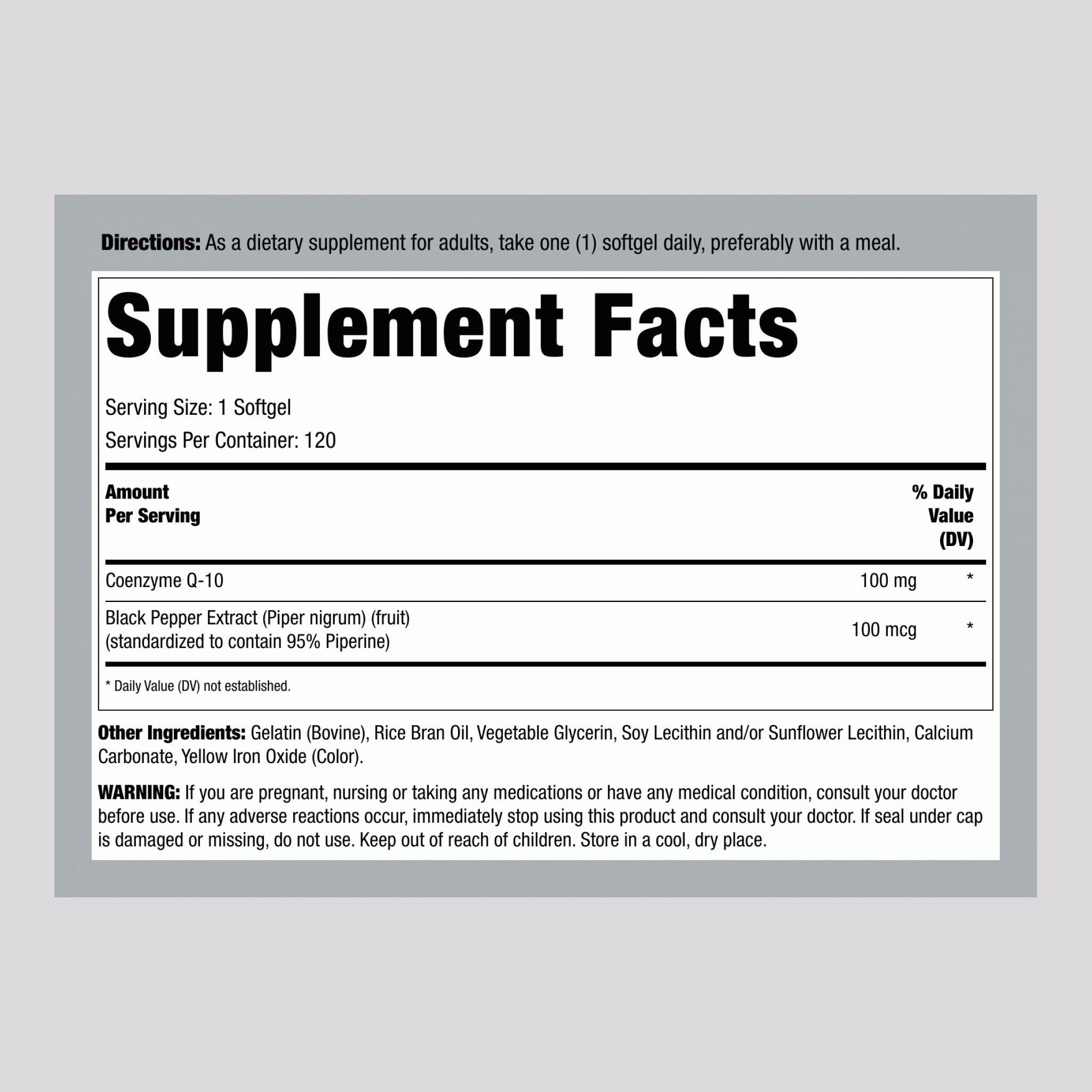 CoQ10, 100 mg, 120 Softgels