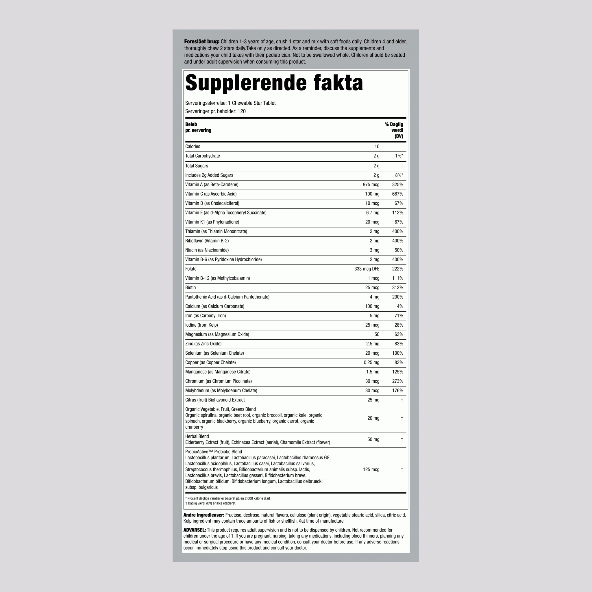 Børns En Multivitamin (Fruit Punch), 120 tyggetabletter