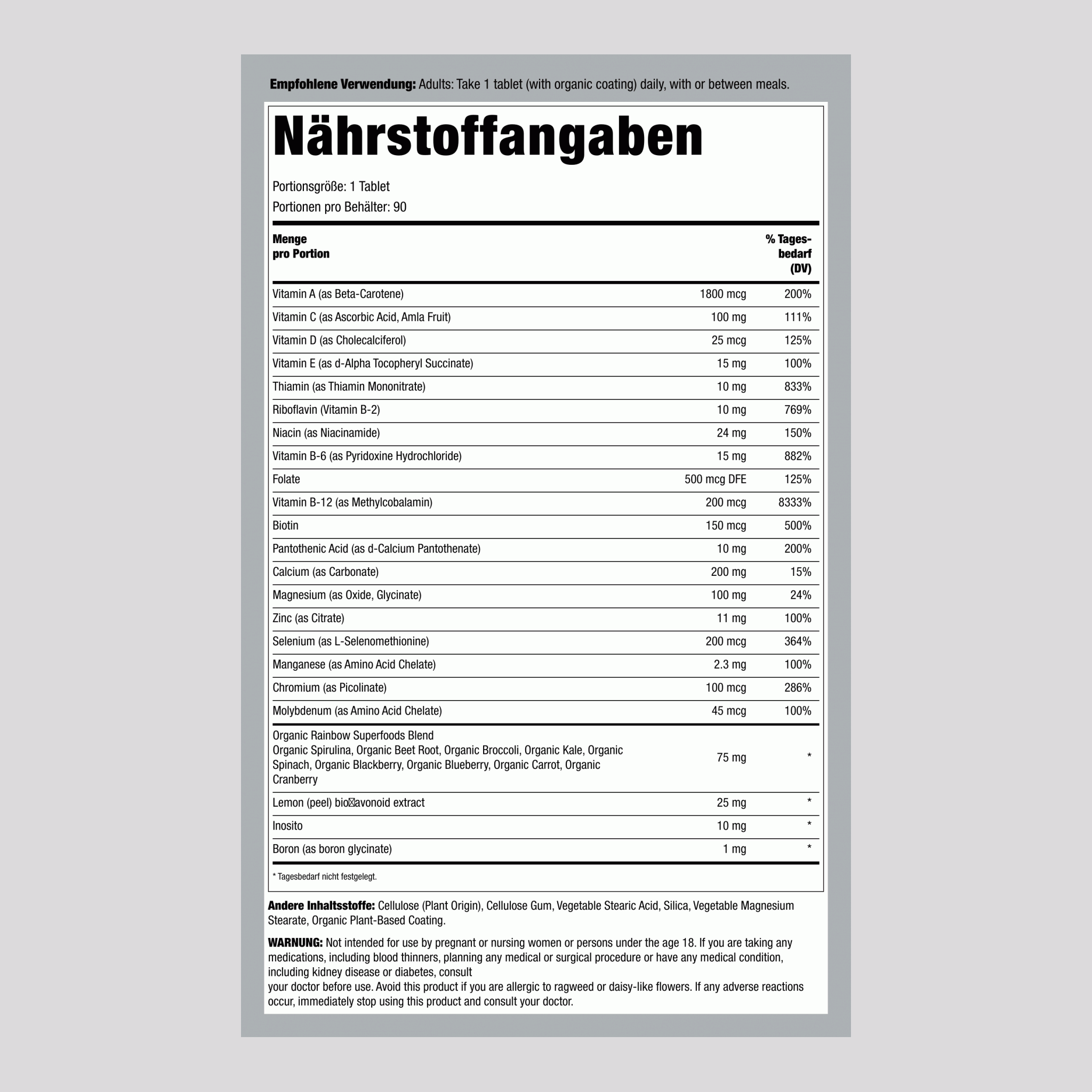 Aktiv 50+ Multivitamin, 90 Tabletten