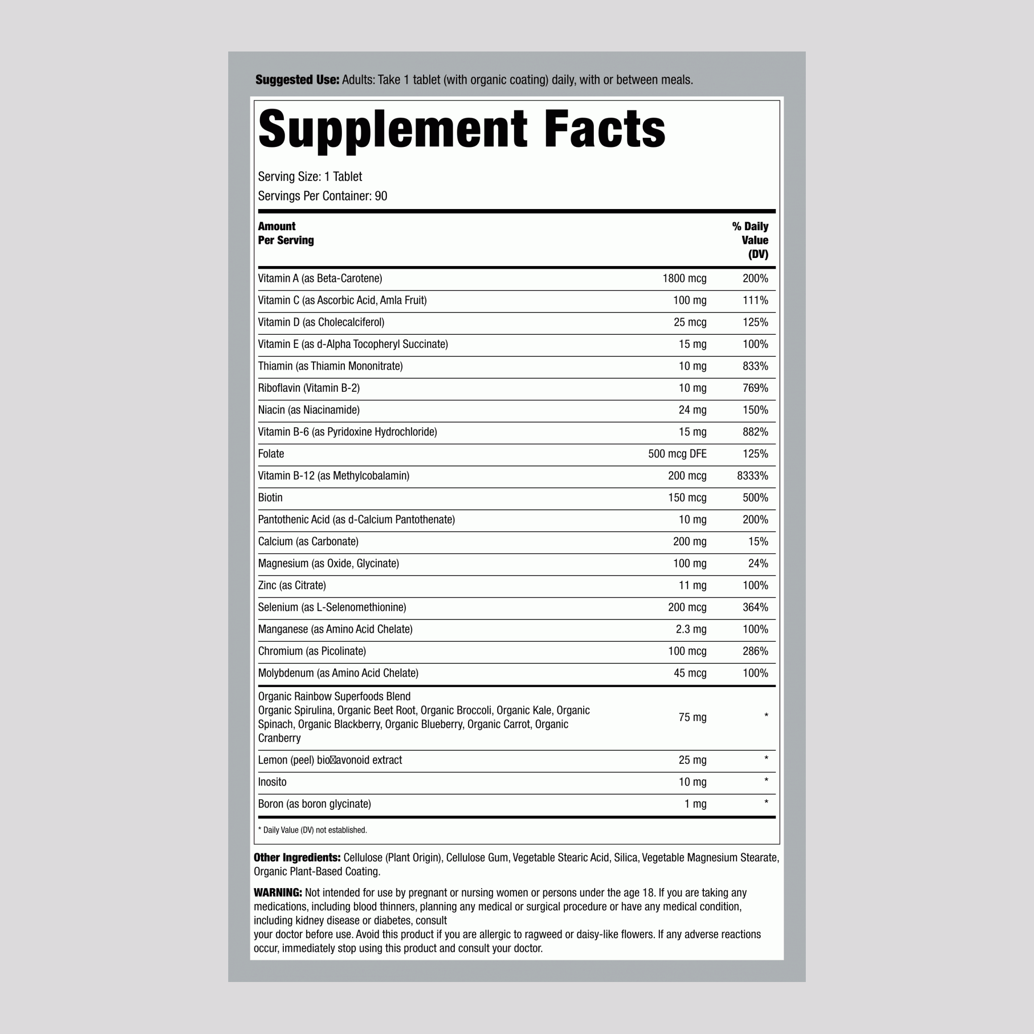 Active 50+ Multivitamin, 90 Tablets