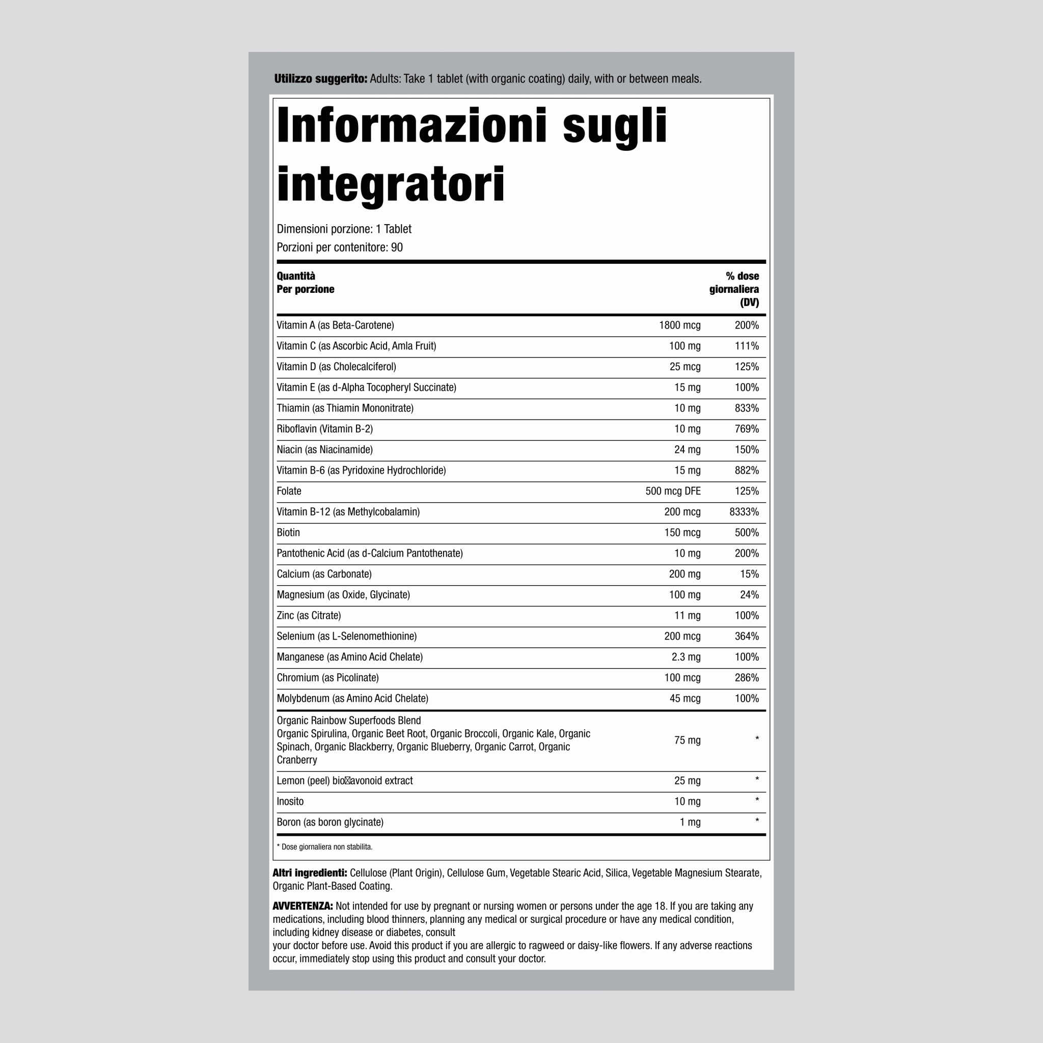 Multivitaminico Attivo 50+, 90 Compresse