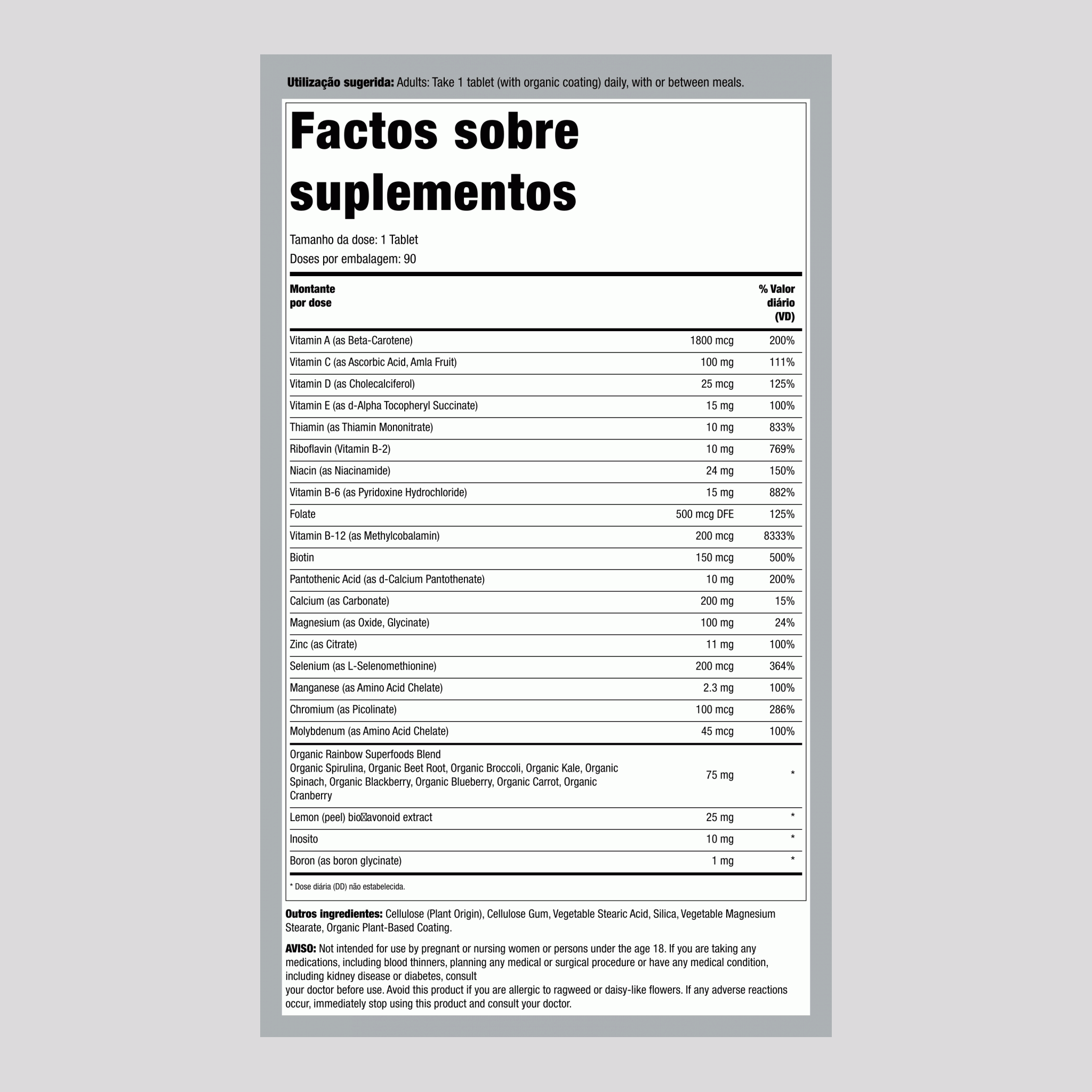 Multivitamínico Active 50+, 90 Comprimidos