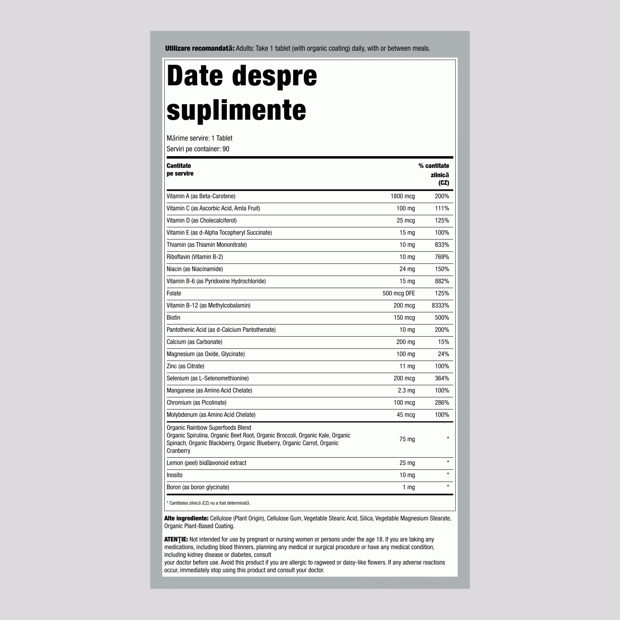 Multivitamine Active 50+, 90 Tablete