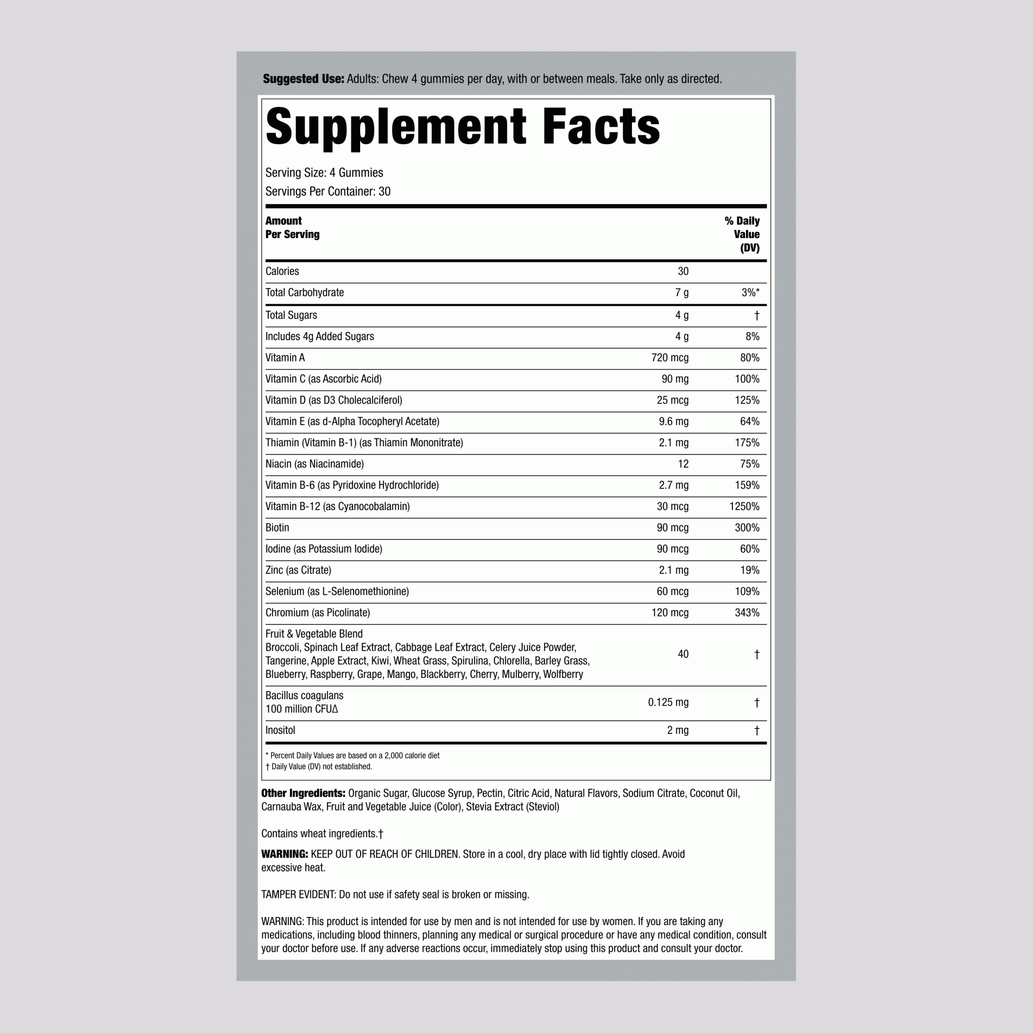 Men's Multivitamins (Mixed Berry), 120 Gummies