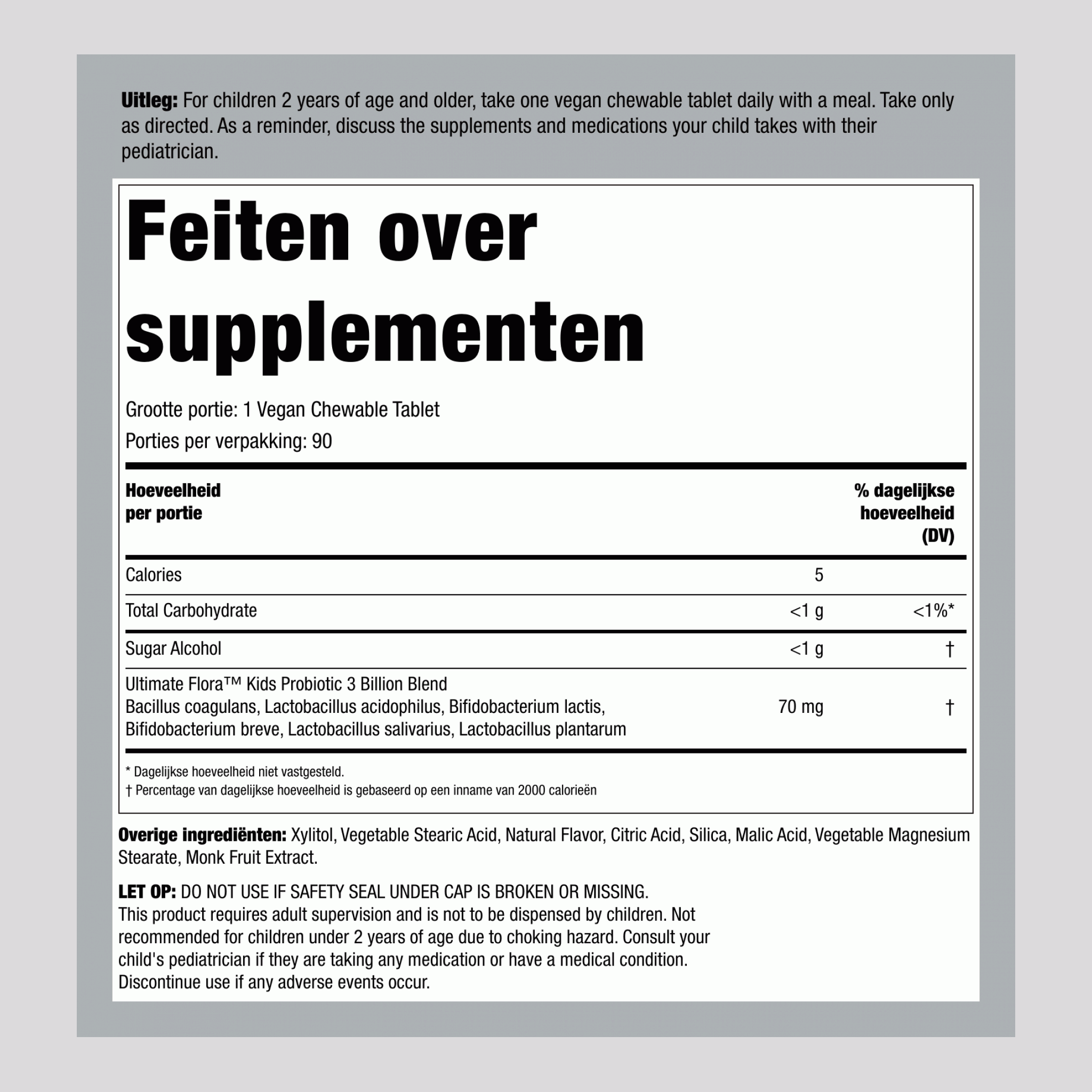 Kids Probiotic 6 Stammen (Berry-licious), 90 Kauwtabletten