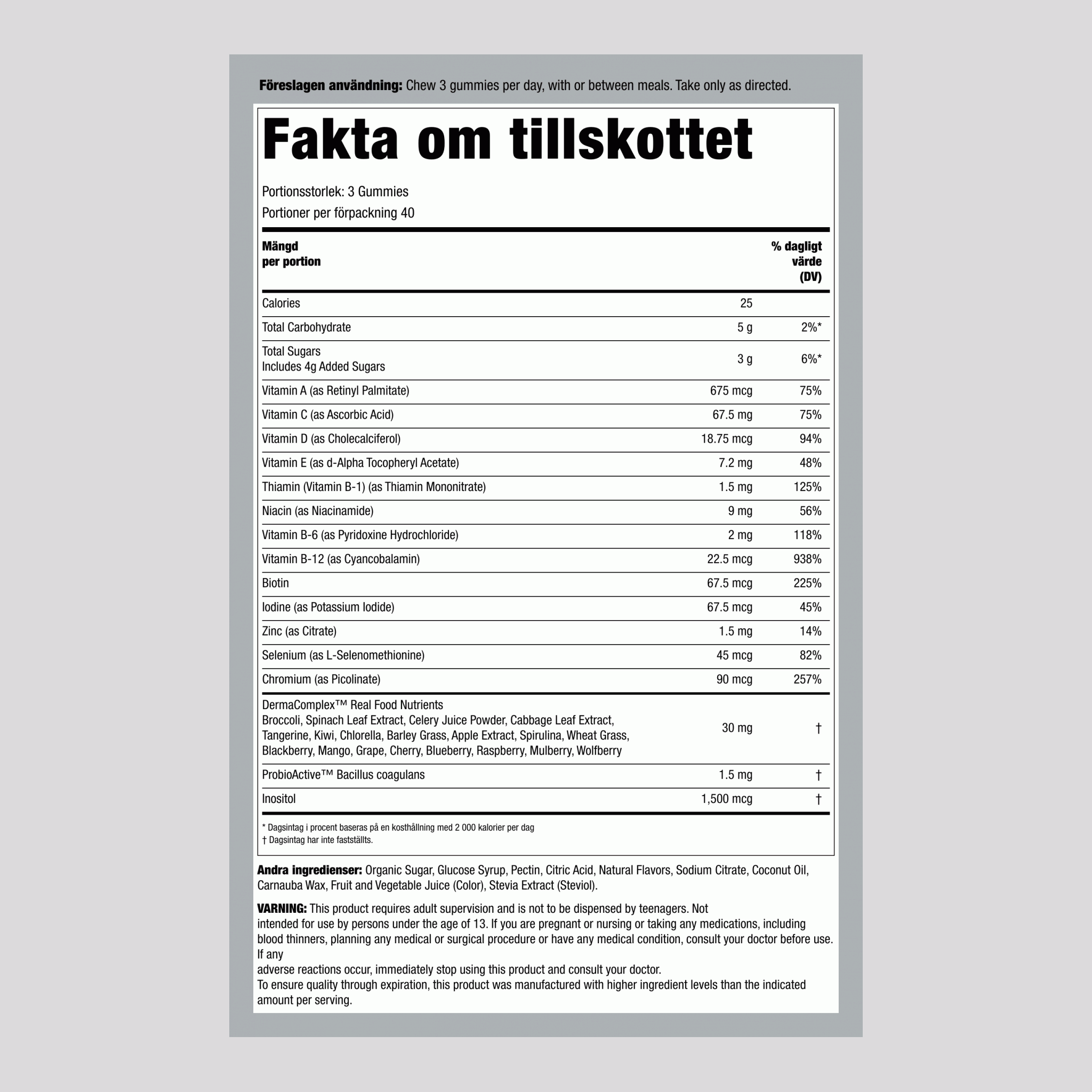 Tonåringsmultivitaminer (Läcker Blåbär), 120 Gelégodisar