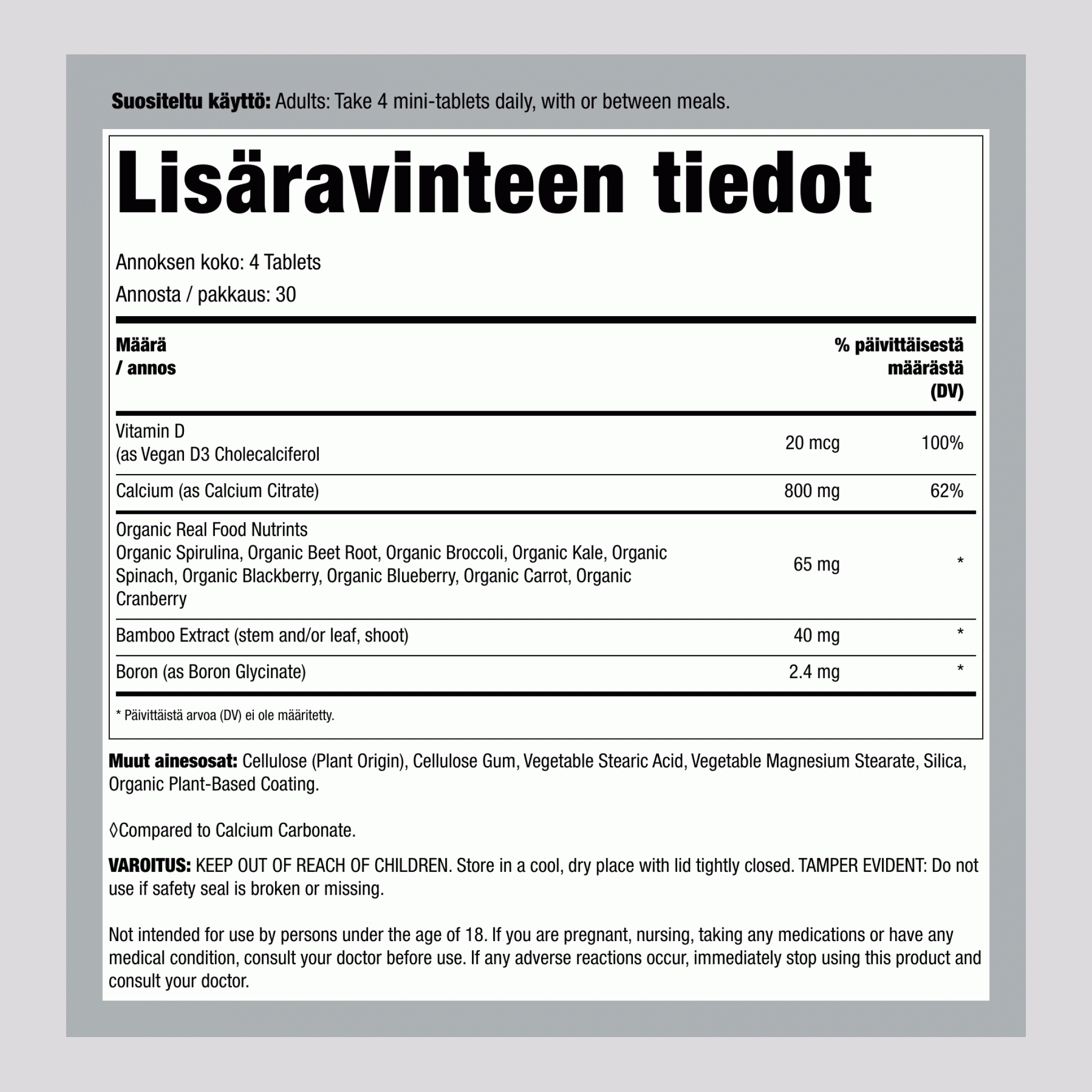 Kalsiumsitraatti Mini-Tabletit, 120 Tablettia