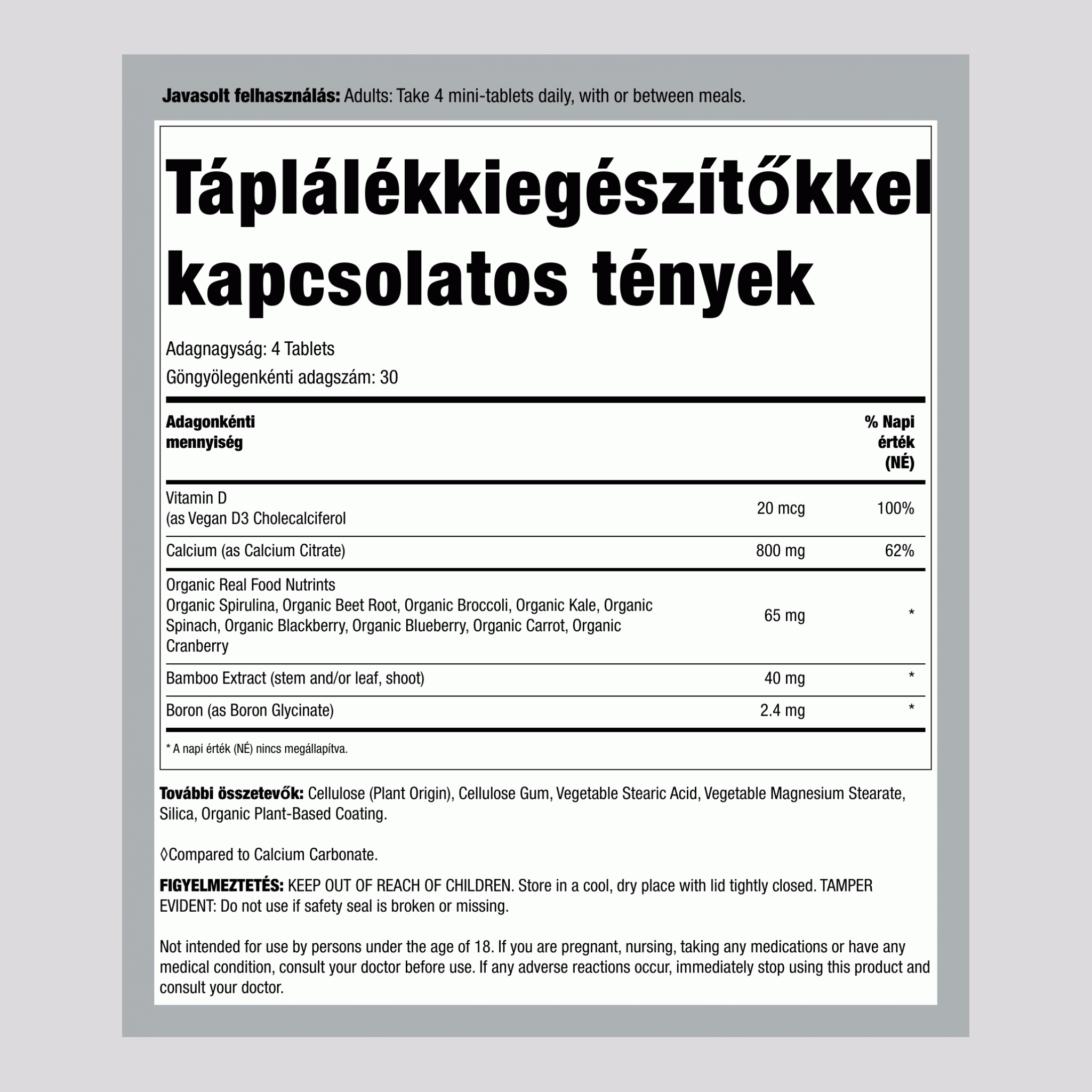 Kalcium-citrát mini-tabletták, 120 tabletta