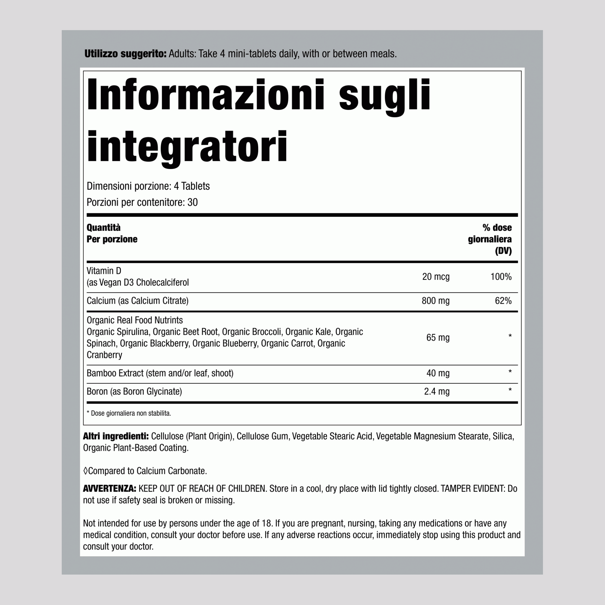 Mini Compresse di Citrato di Calcio, 120 Compresse