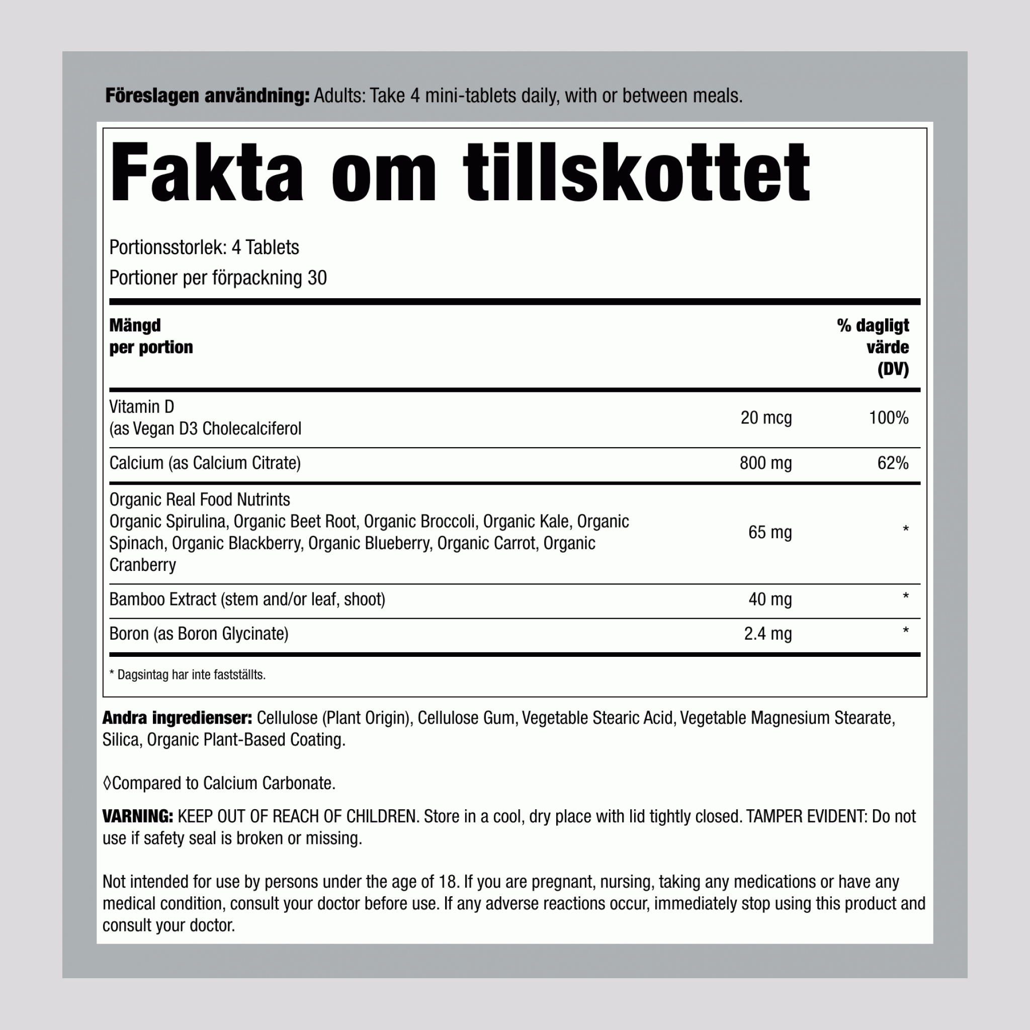 Kalciumcitrat Mini-tabletter, 120 Tabletter