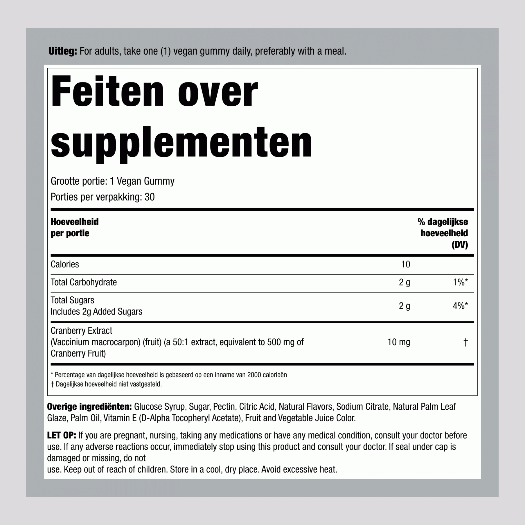 Cranberry (Heerlijke Cranberry Mango), 30 Gummies