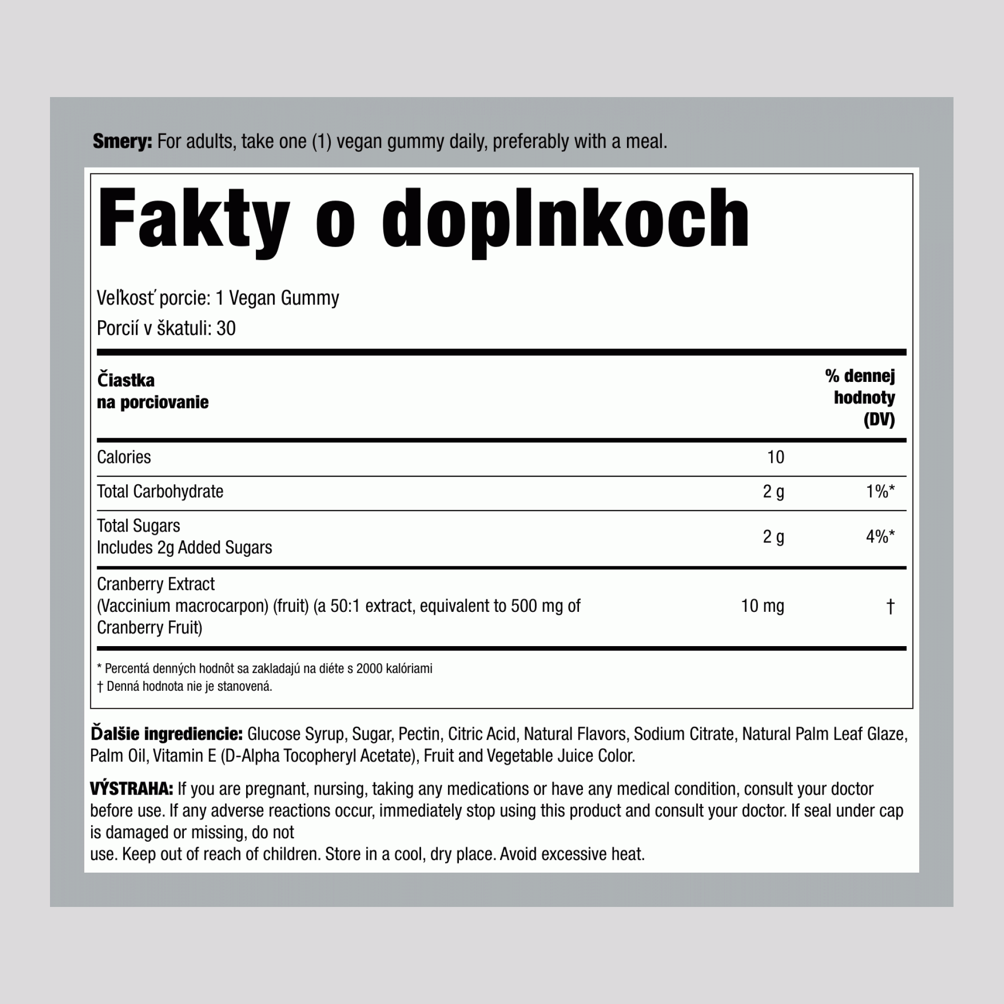 Brusnica (Lahodná brusnica a mango), 30 gumových cukríkov