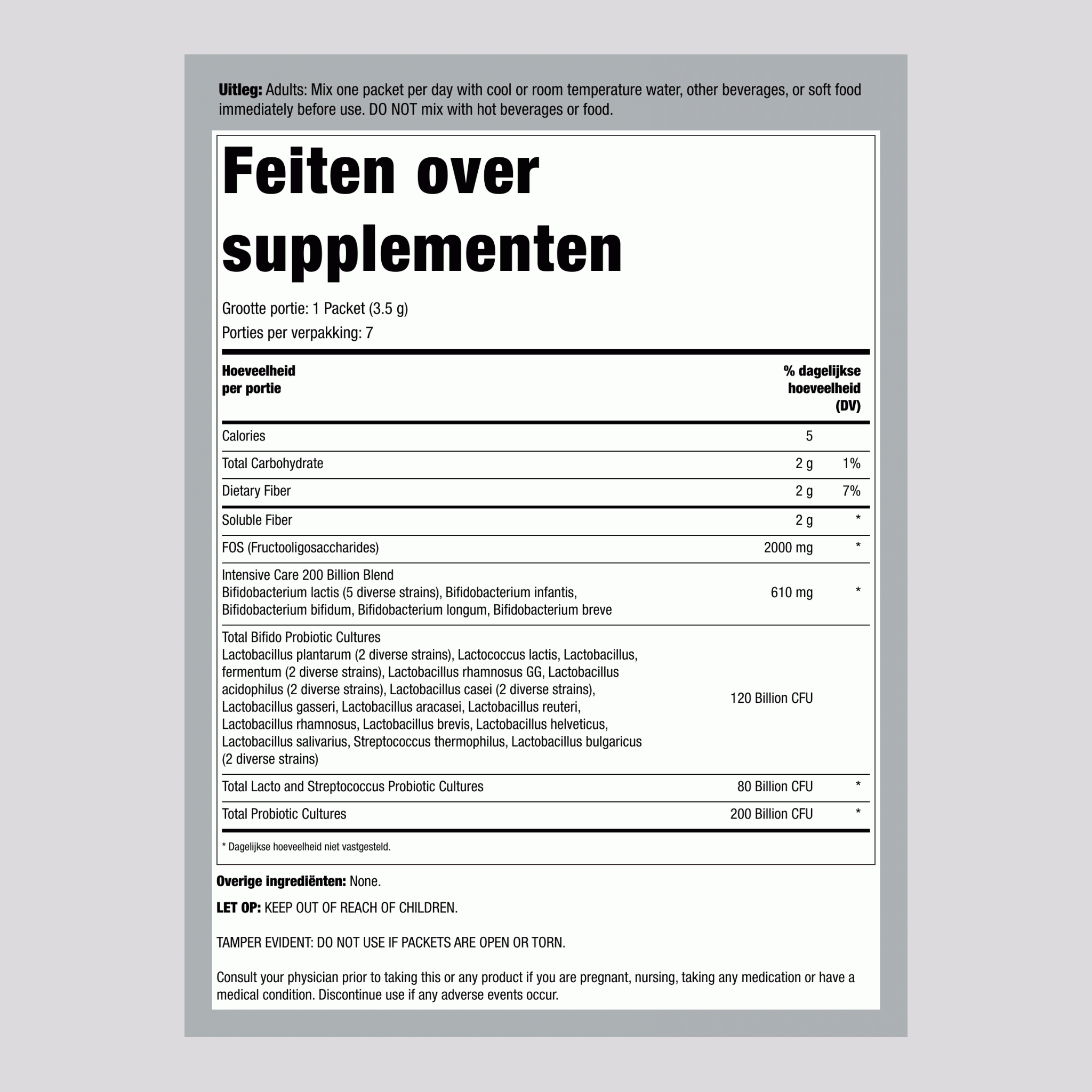 Probiotic, 200 miljard CFU, 7 zakjes