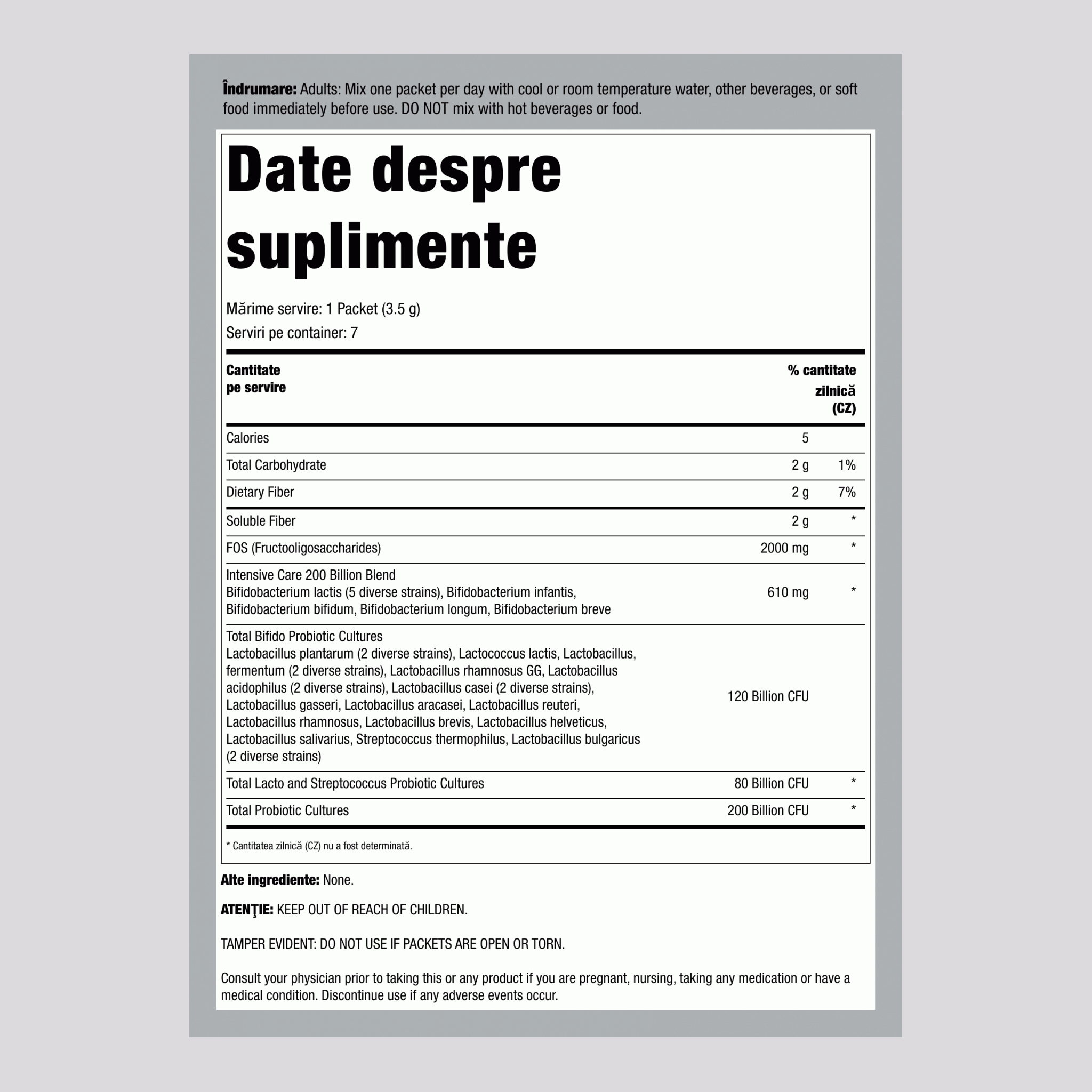 Probiotic, 200 Miliarde CFU, 7 Plicuri