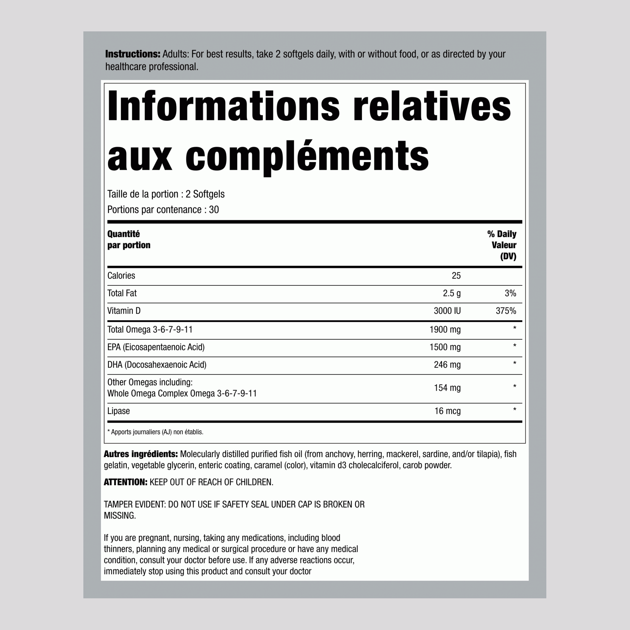 Oméga Super Critique, 60 Gélules