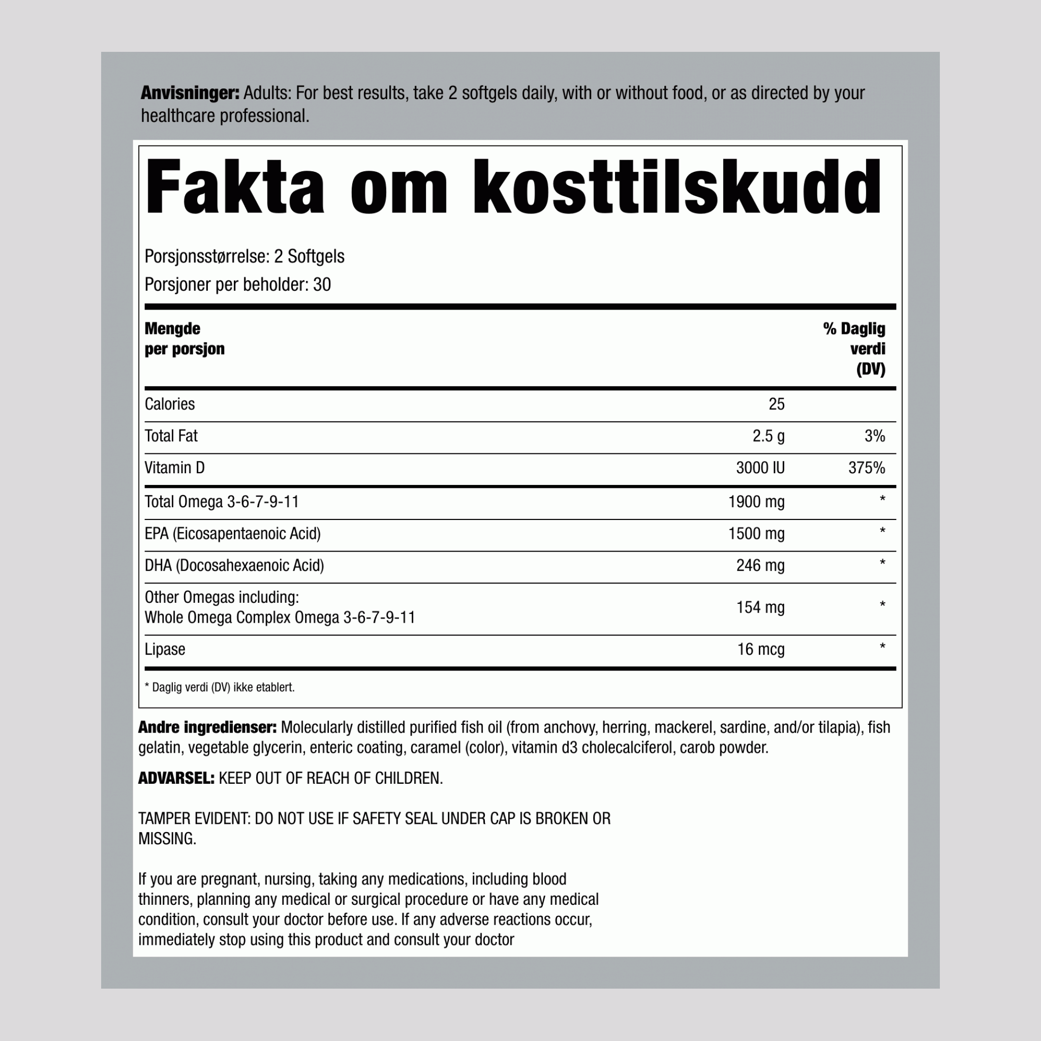 Superkritisk Omega, 60 myke kapsler