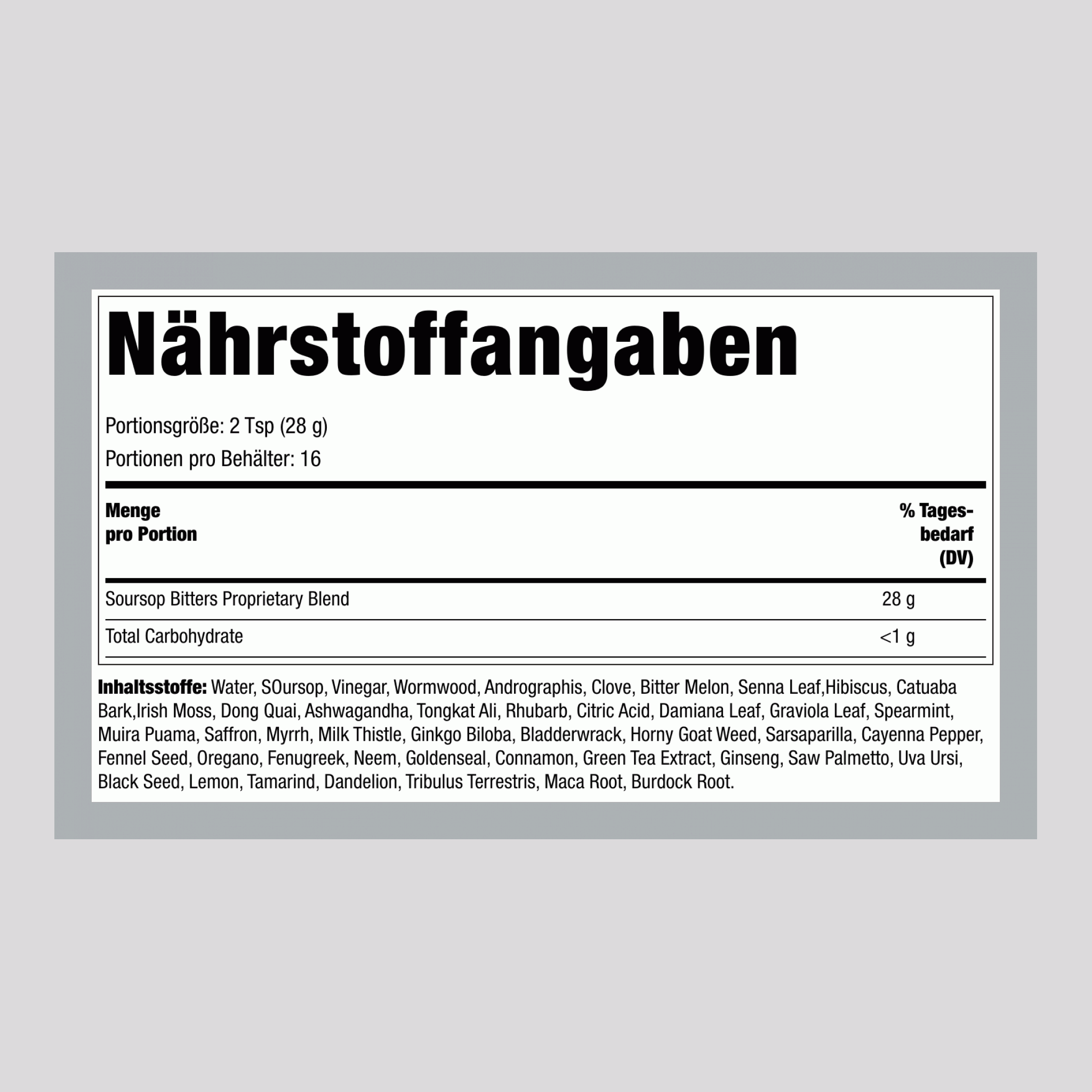 Soursop Living Bitters, 473 ml Flüssigkeit