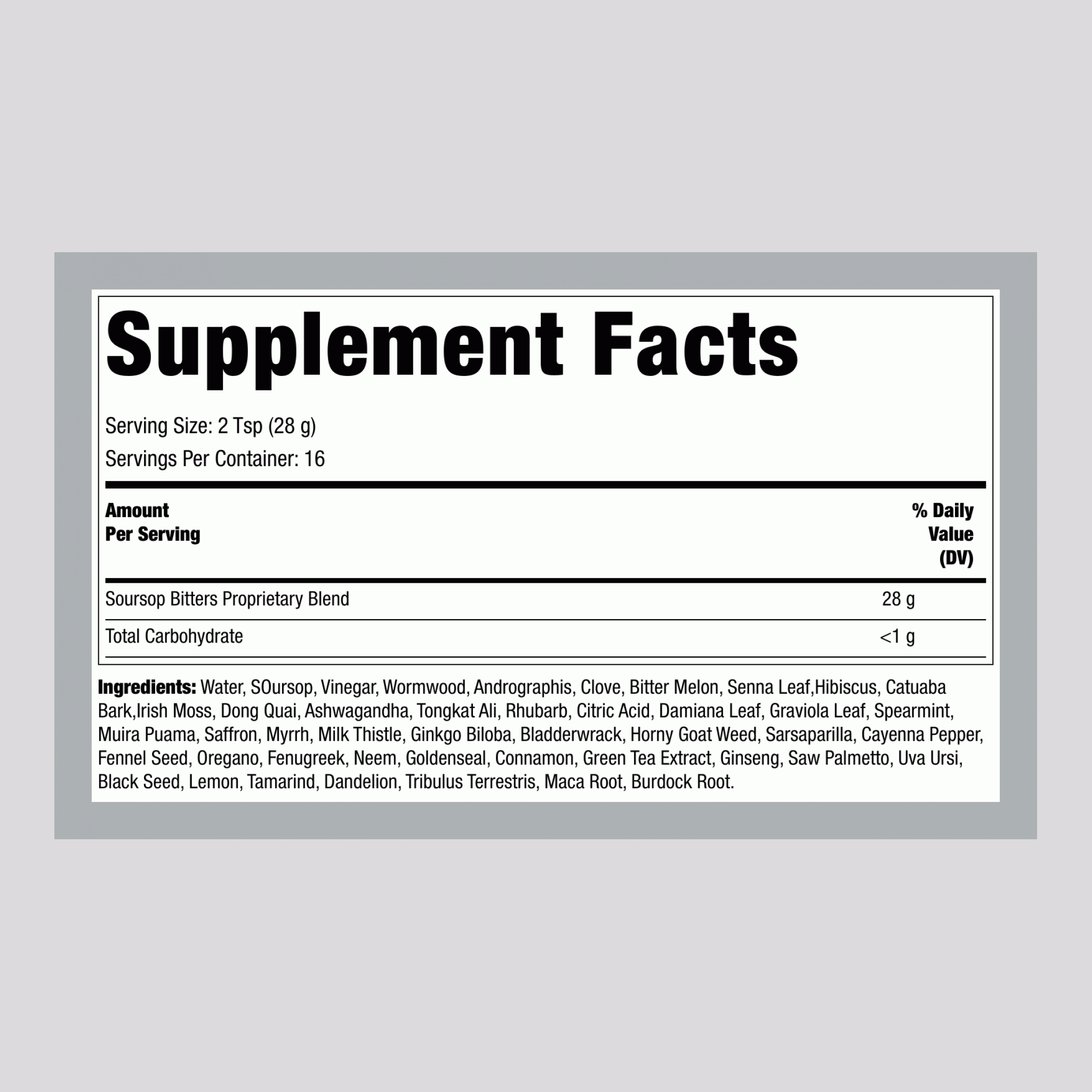 Soursop Living Bitters, 16 fl oz Liquid