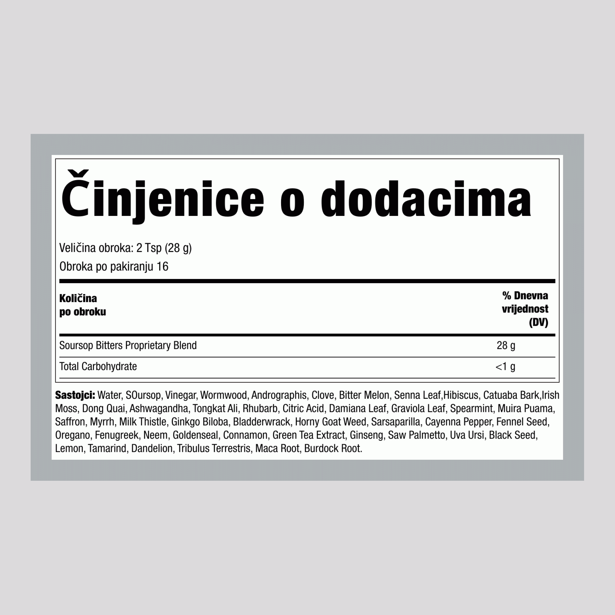 Soursop Living Bitters, 16 fl oz tekućina