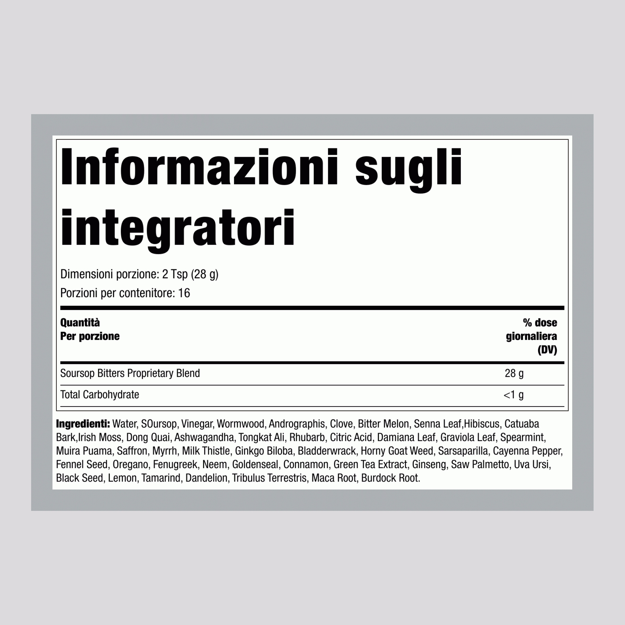 Amari alla graviola, 16 fl oz Liquido