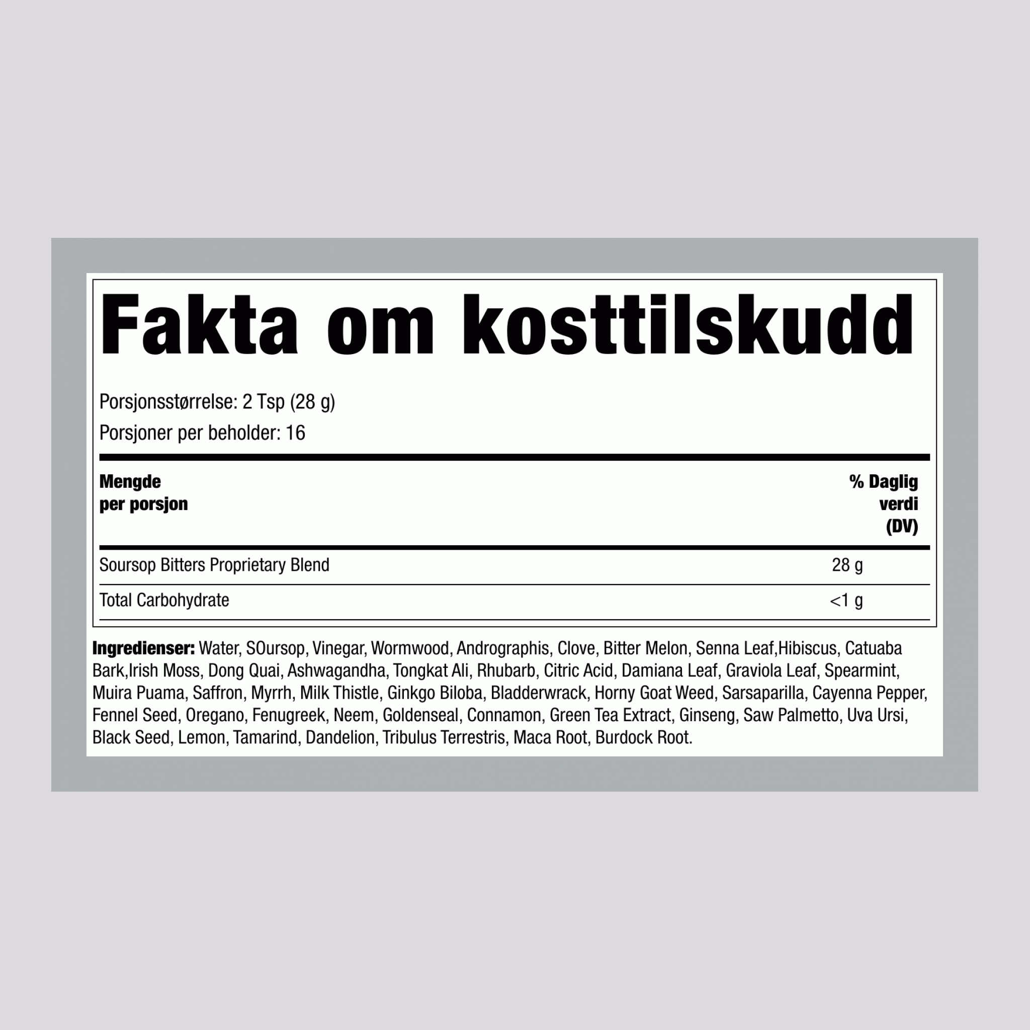 Soursop Living Bitters, 16 fl oz Væske