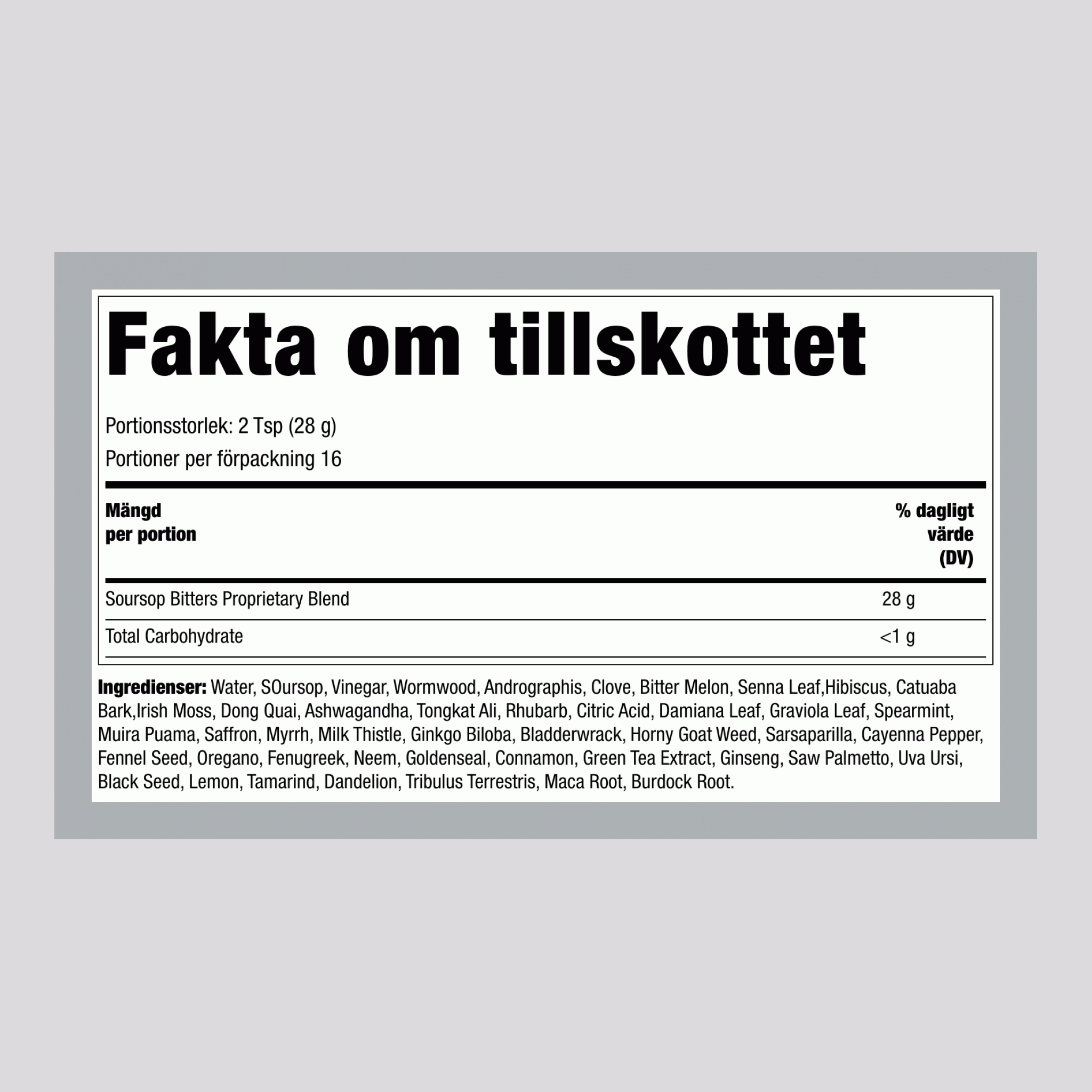 Soursop Living Bitters, 473 ml Flytande