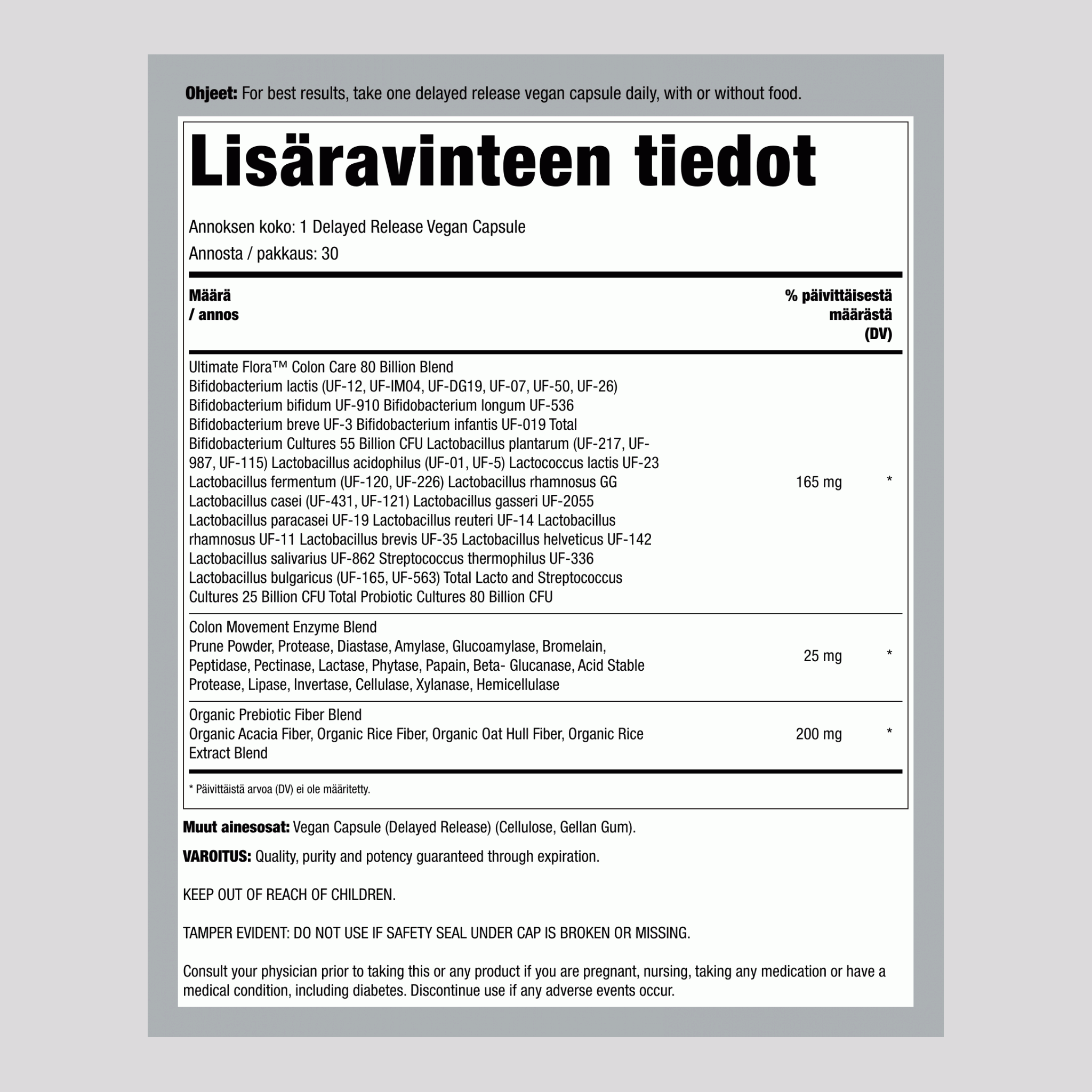 Probiotic Colon Care, 80 Billion CFU, 30 Delayed Release Vegan Caps