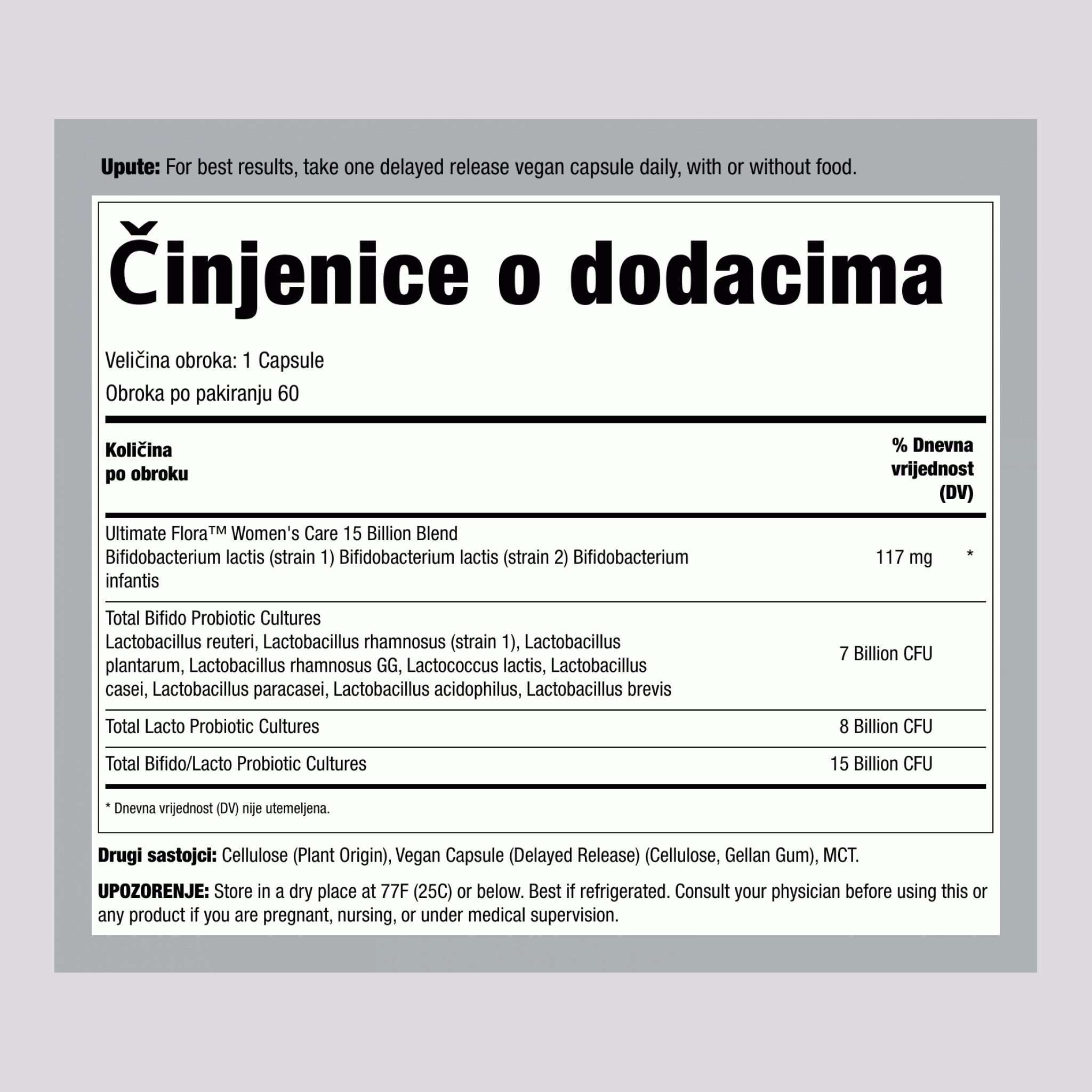 Women's Care Probiotic 15 Billion GO PACK, 60 Delayed Release Vegan Caps