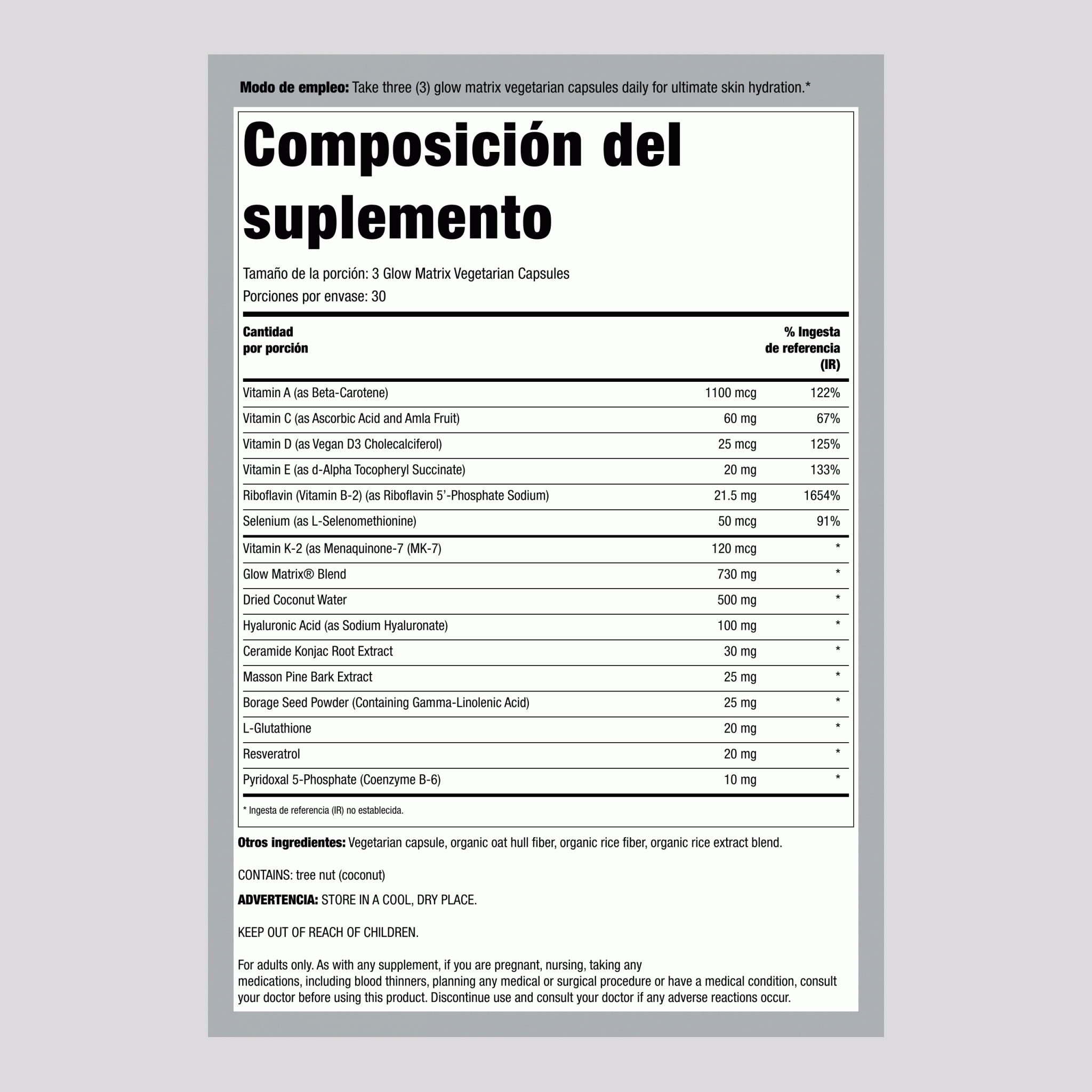 Glow Matrix Advanced Skin Hydrator, 90 Vegetarian Capsules