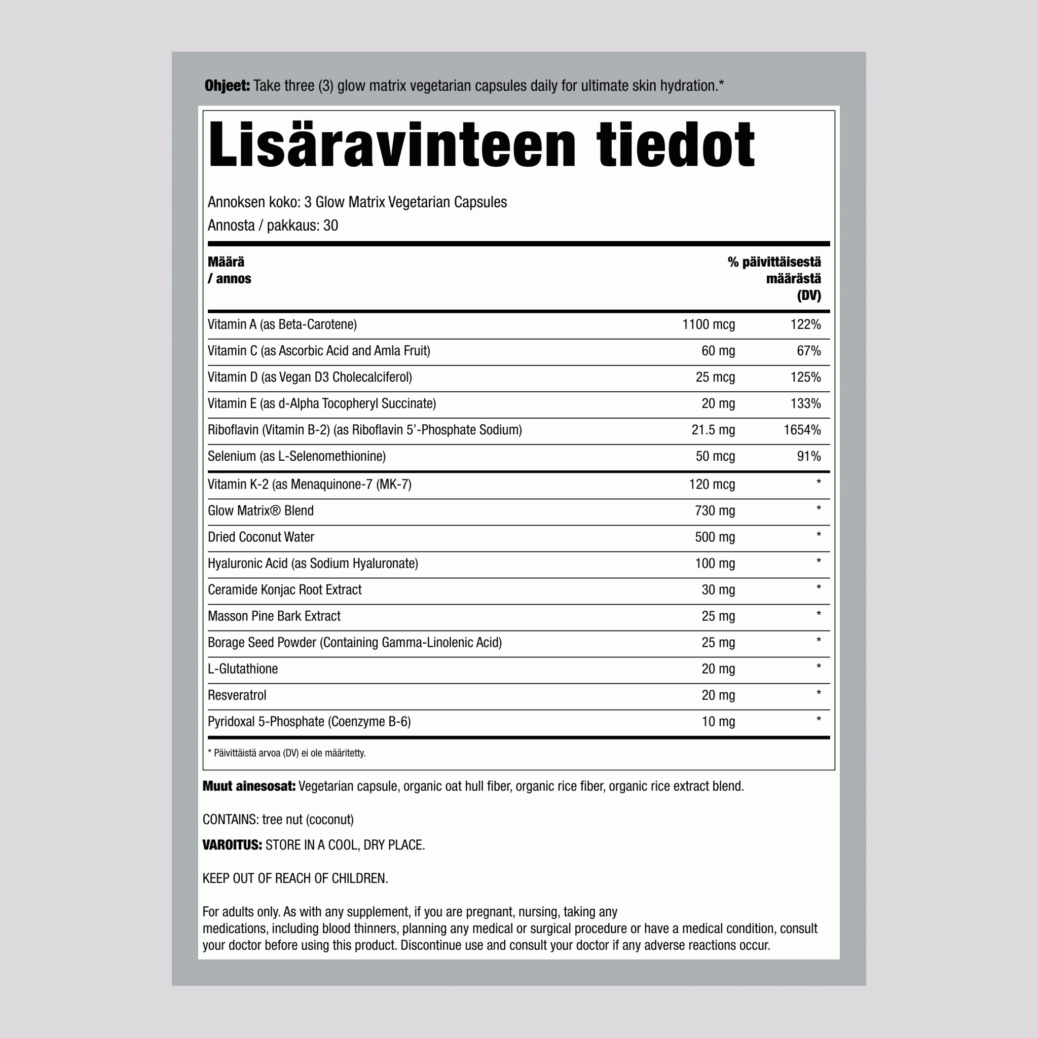 Glow Matrix Advanced Skin Hydrator, 90 Vegetarian Capsules