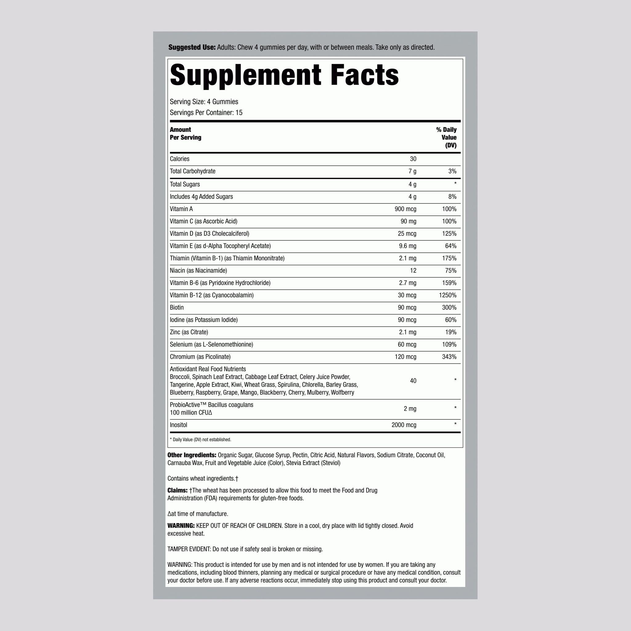 Men's Energy Multivitamin (Delicious Blueberry), 60 Gummies