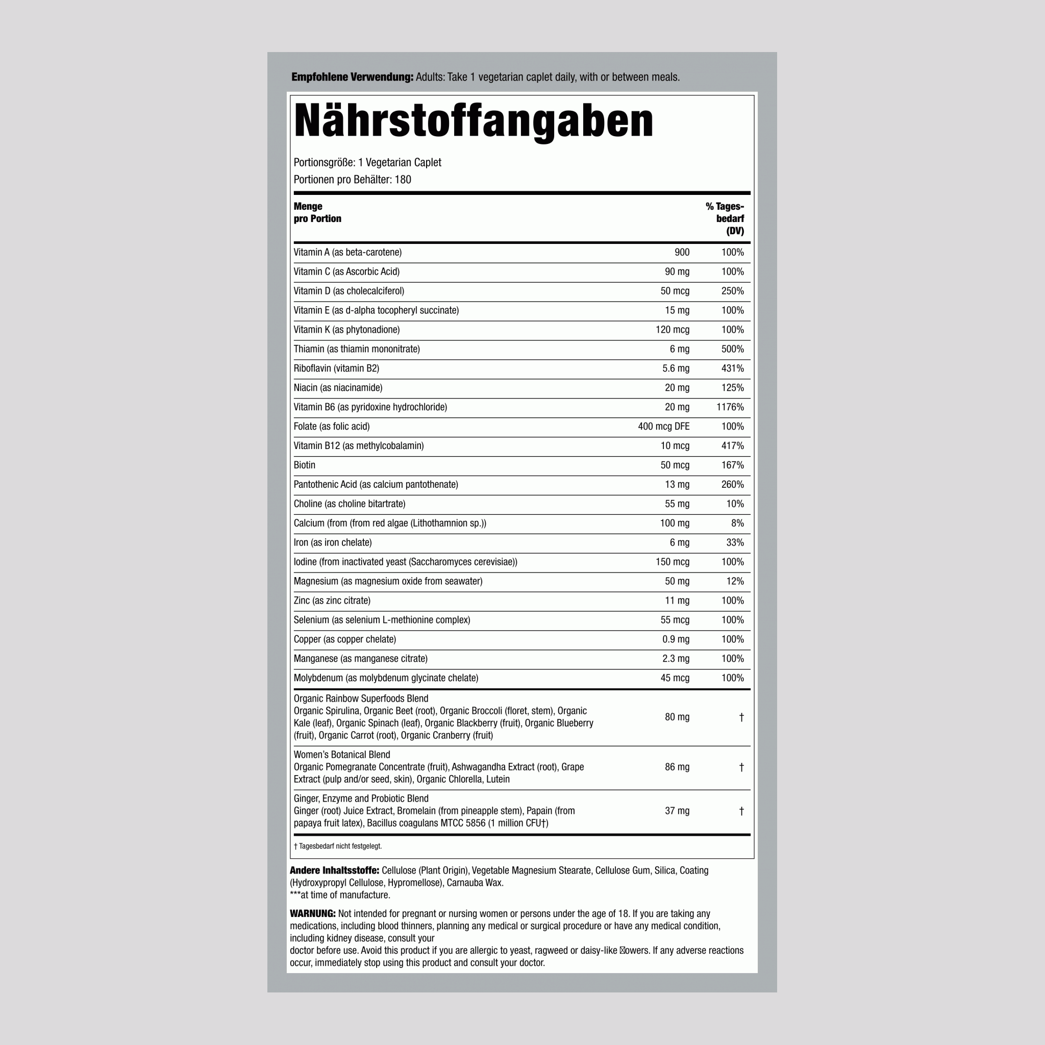 Women's One+ Multivitamins, 180 Vegetarian Caplets