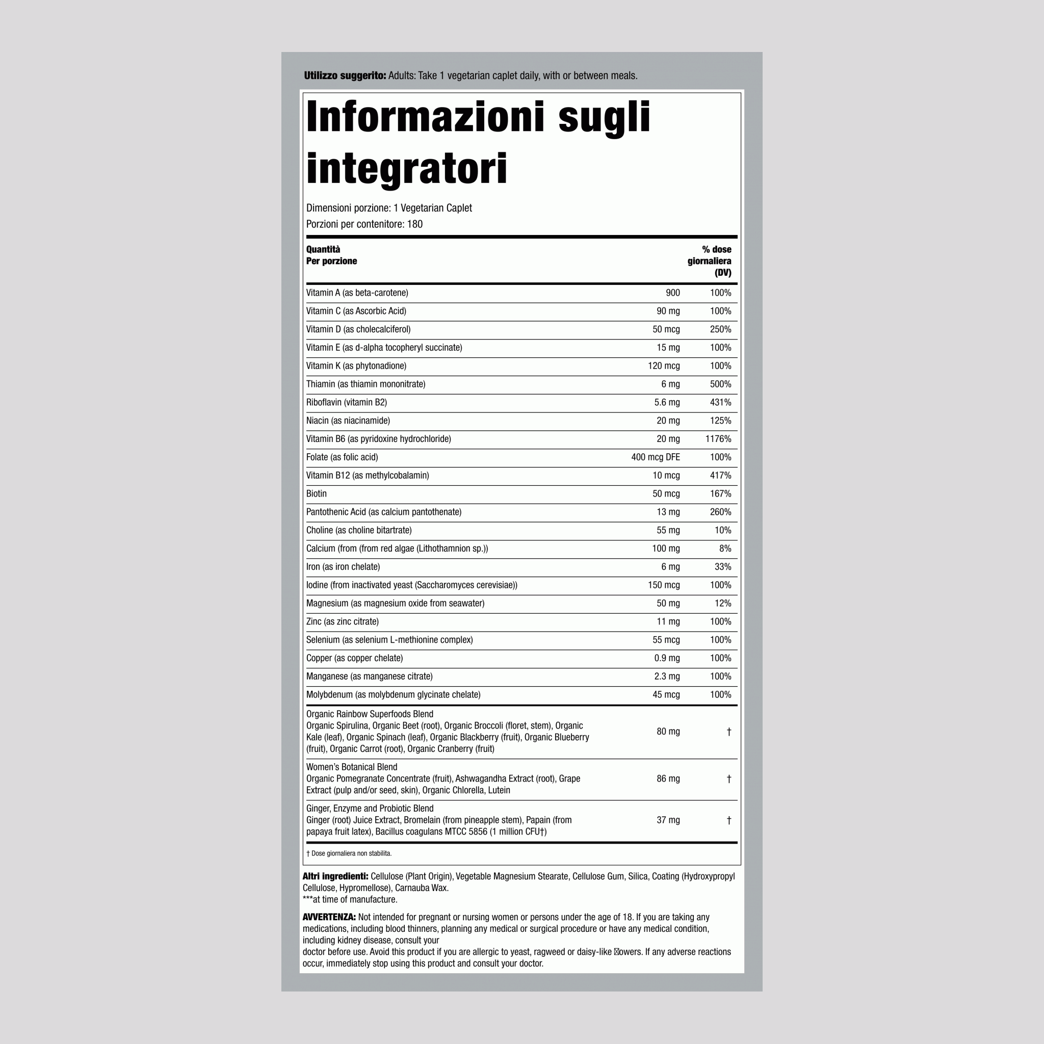 Women's One+ Multivitamins, 180 Vegetarian Caplets