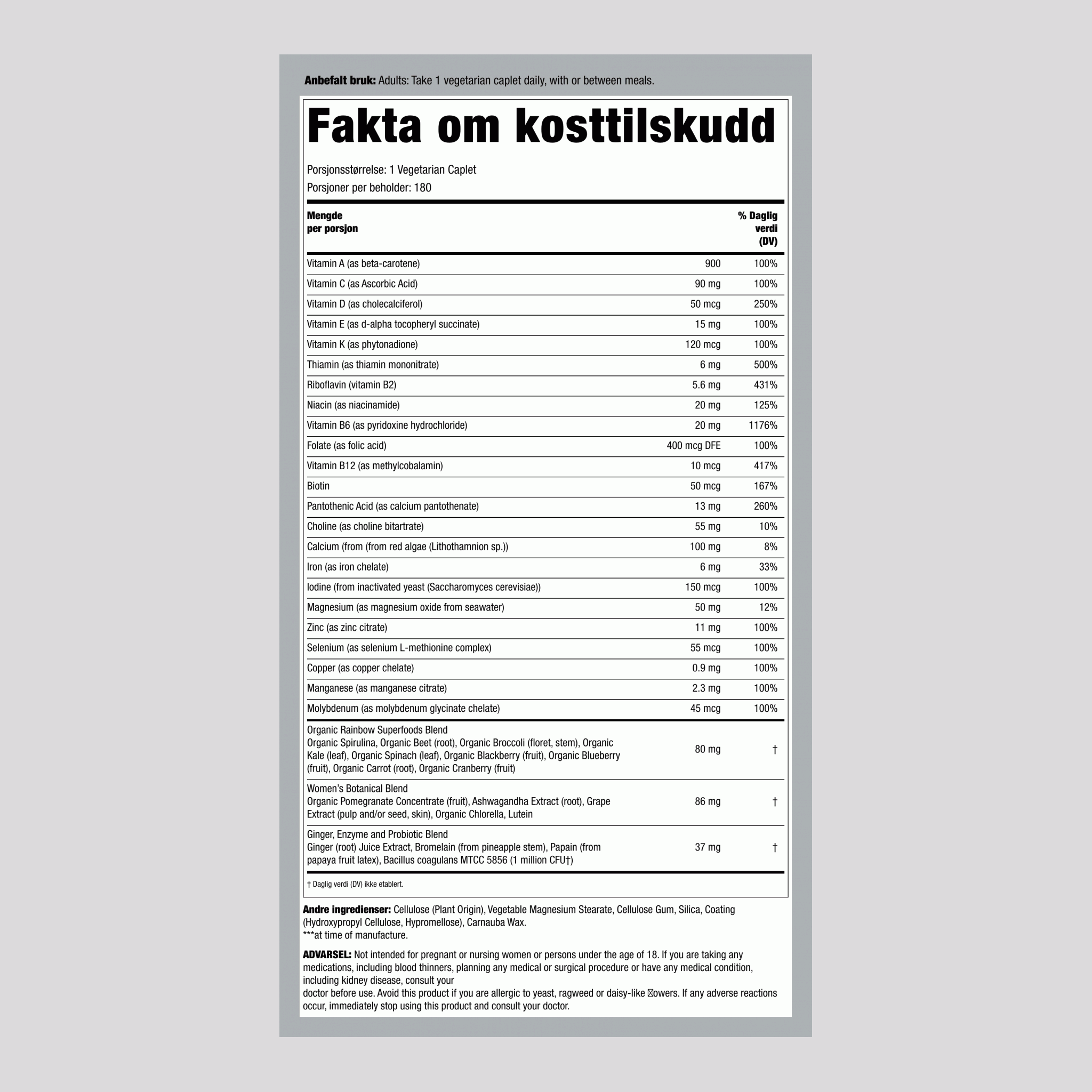 Women's One+ Multivitamins, 180 Vegetarian Caplets