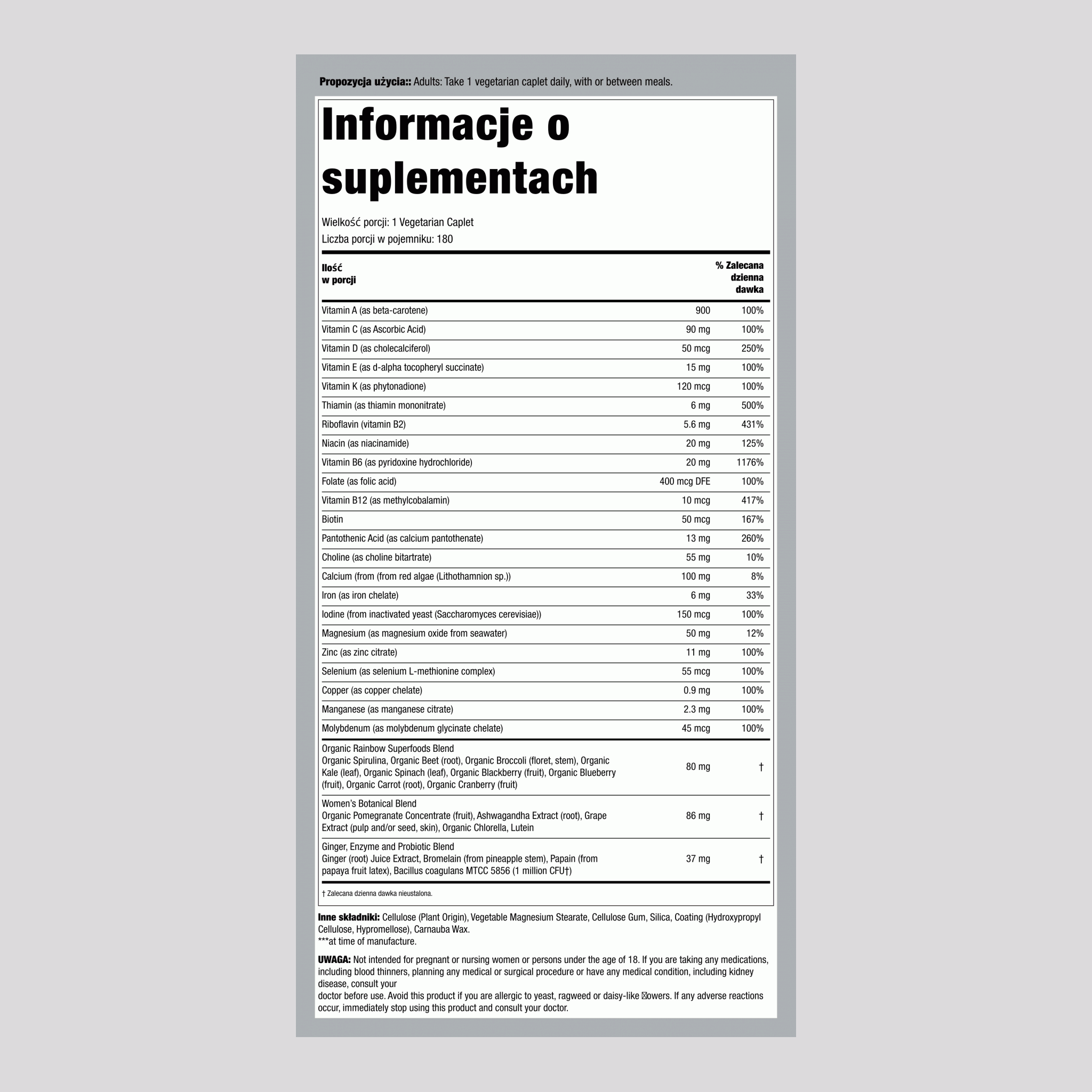 Women's One+ Multivitamins, 180 Vegetarian Caplets