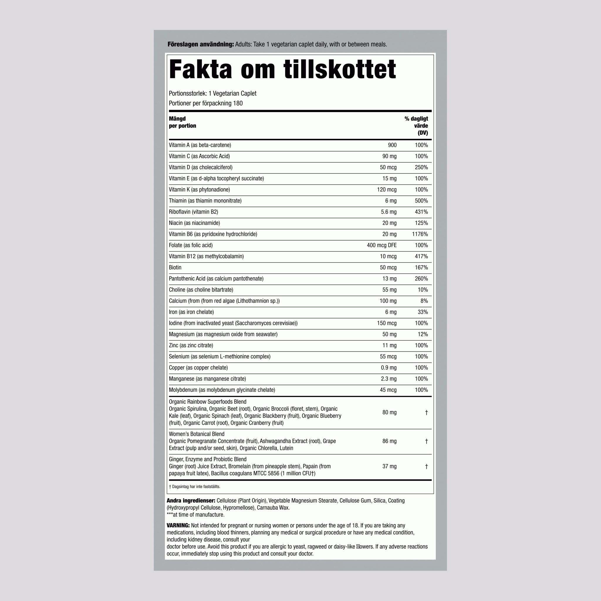 Women's One+ Multivitamins, 180 Vegetarian Caplets