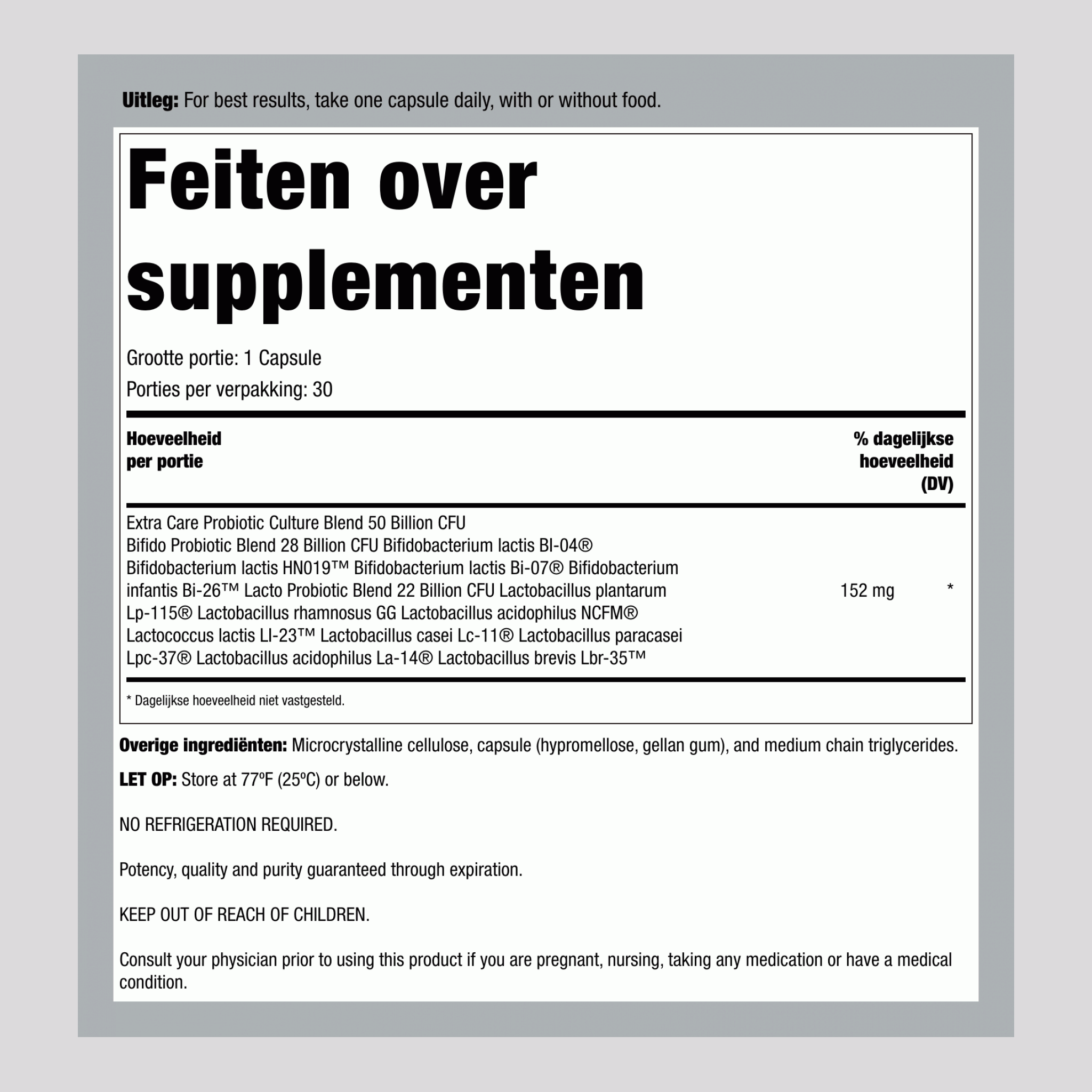 Probiotic 50 Billion GO PACK, 30 Vegetarian Capsules