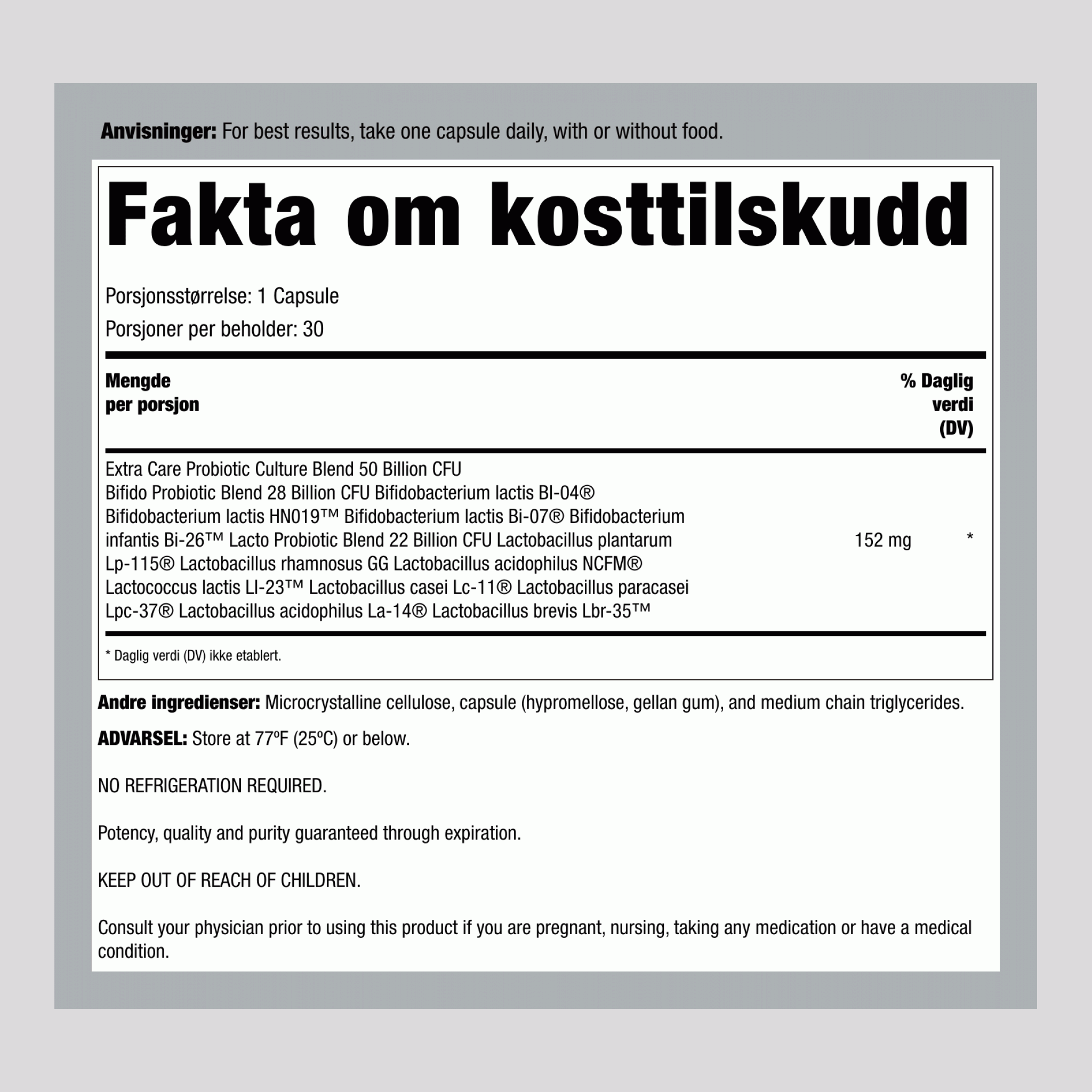 Probiotic 50 Billion GO PACK, 30 Vegetarian Capsules