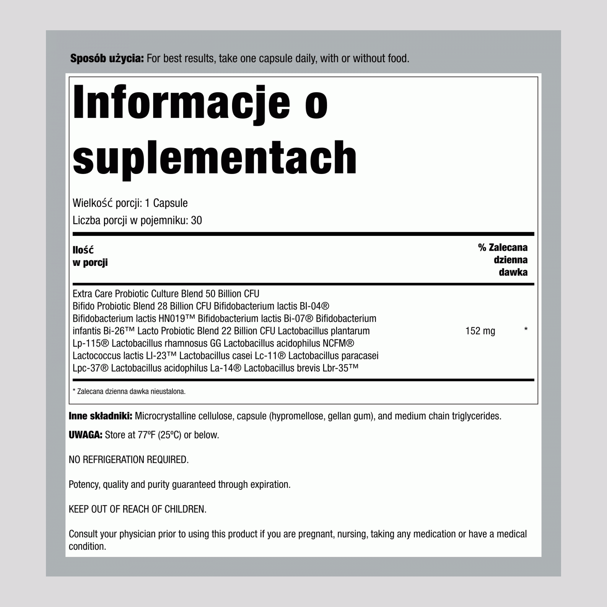 Probiotic 50 Billion GO PACK, 30 Vegetarian Capsules