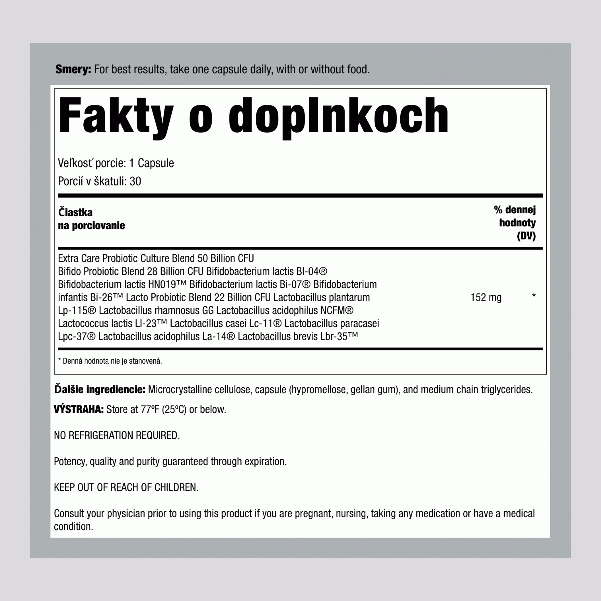 Probiotic 50 Billion GO PACK, 30 Vegetarian Capsules