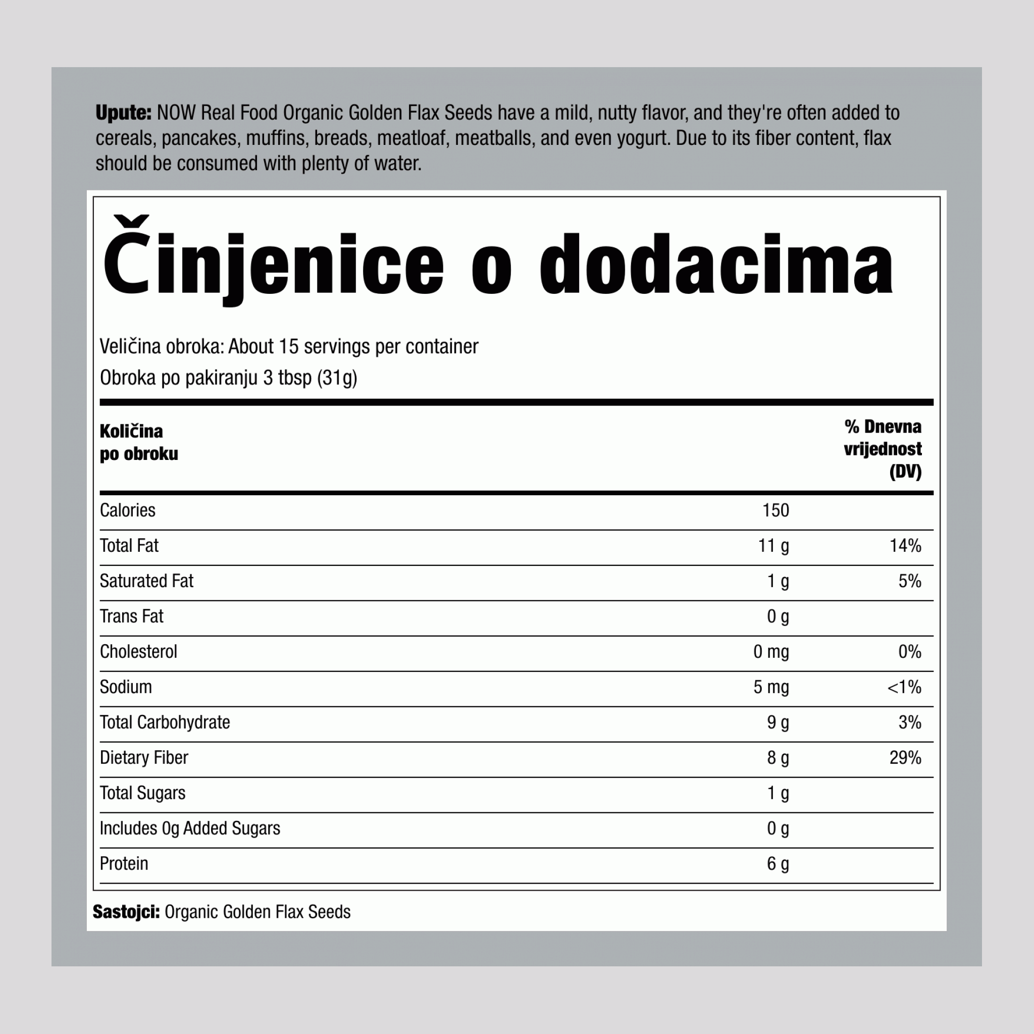 Golden Flax Seeds, 1 lb (454 g) Bag