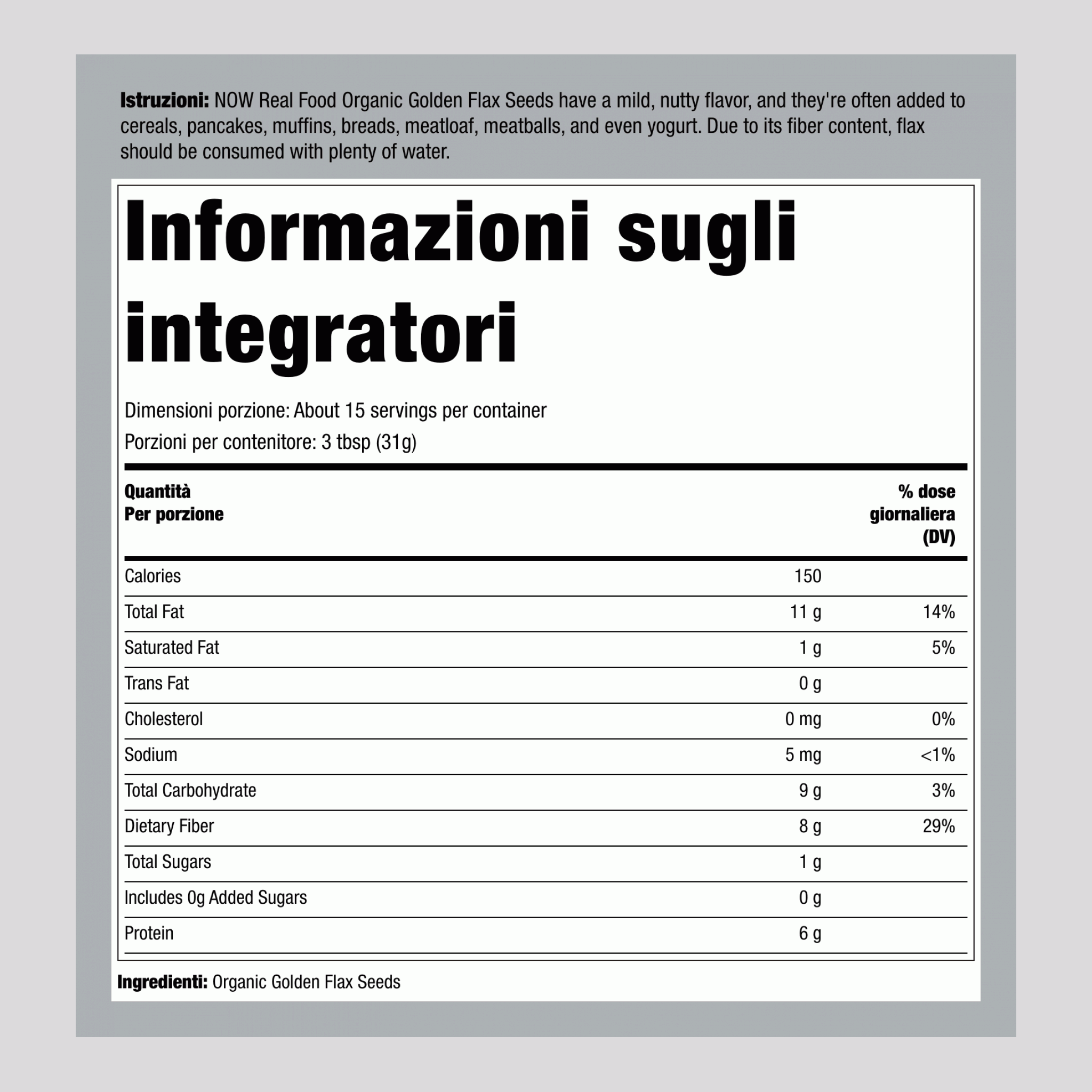 Golden Flax Seeds, 1 lb (454 g) Bag