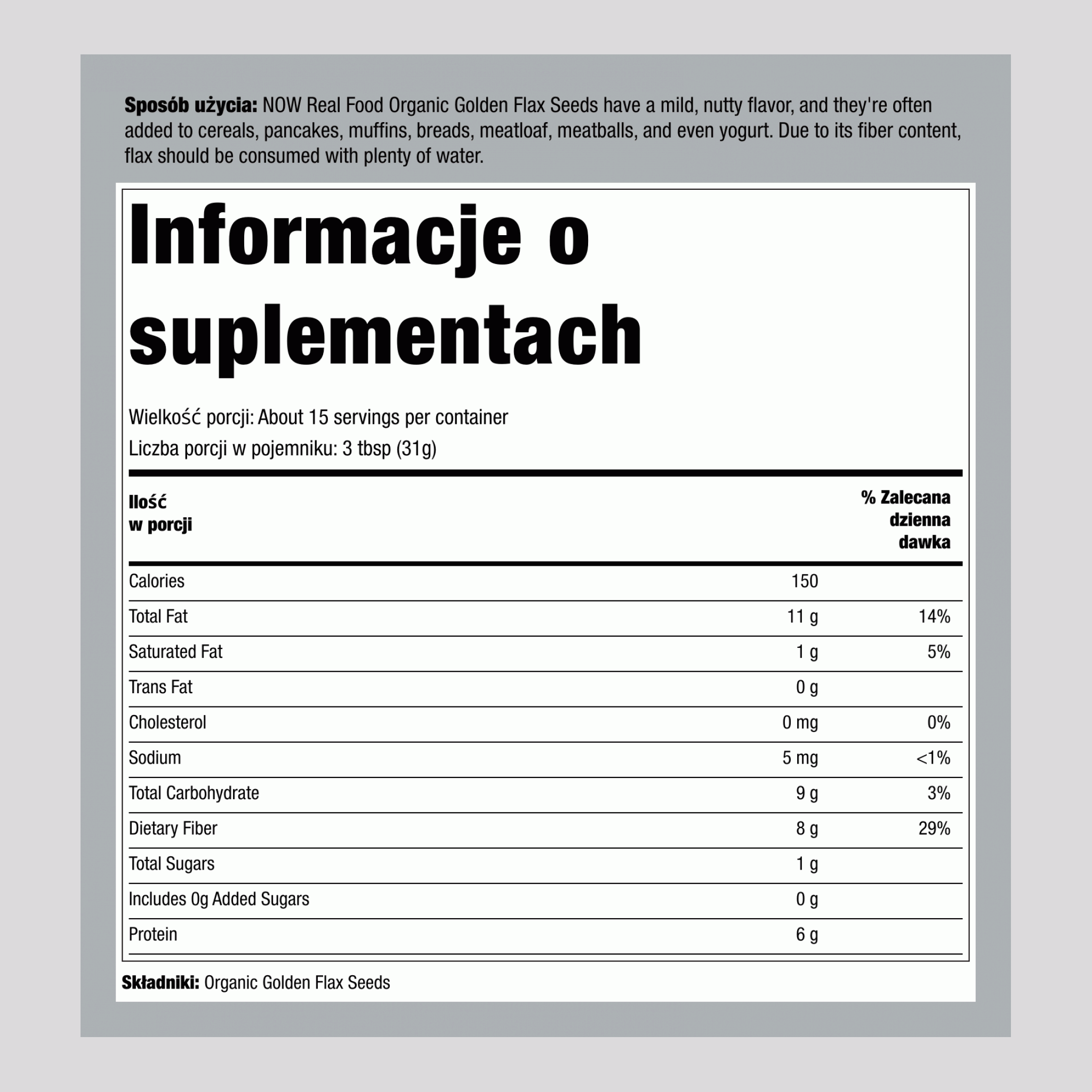 Golden Flax Seeds, 1 lb (454 g) Bag