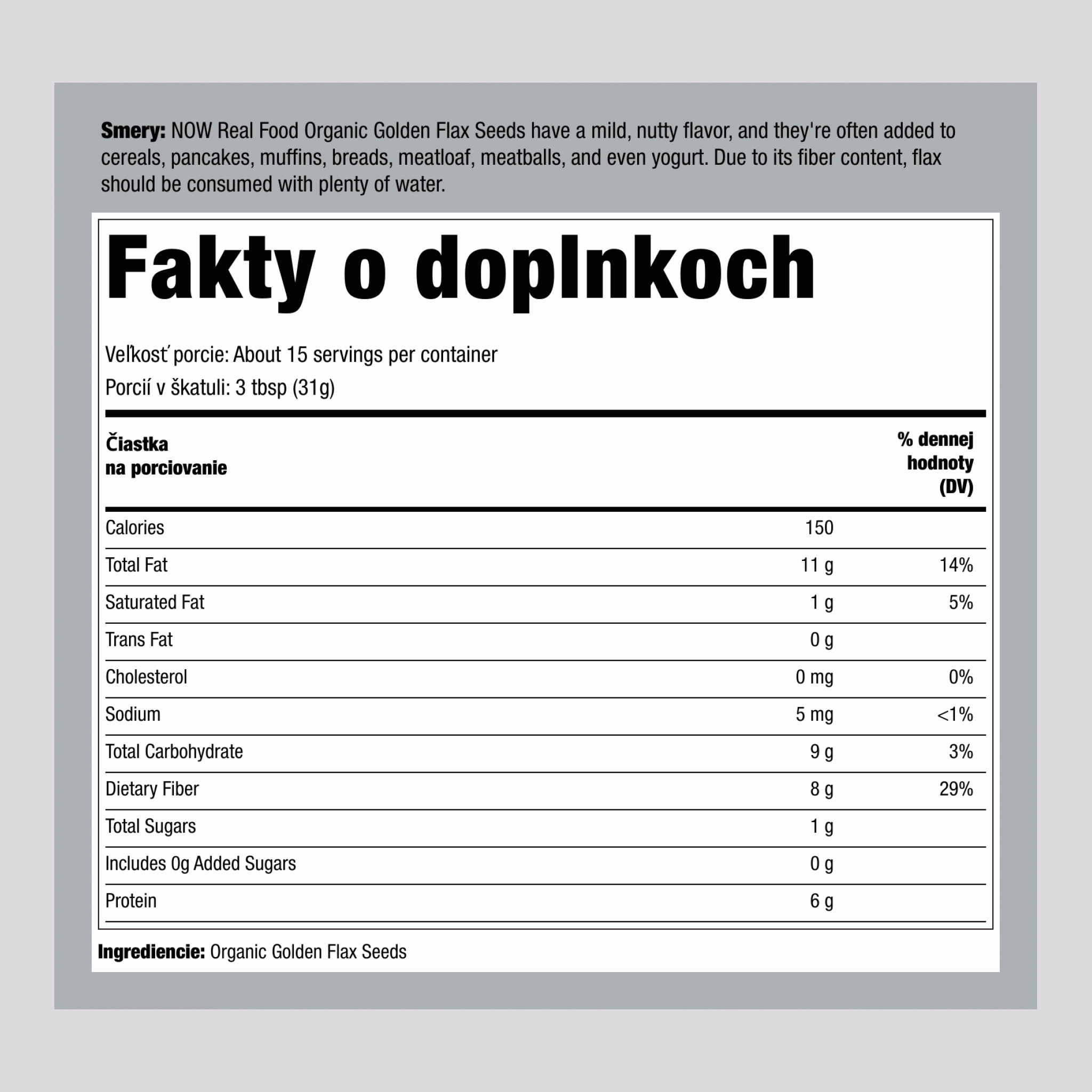 Golden Flax Seeds, 1 lb (454 g) Bag