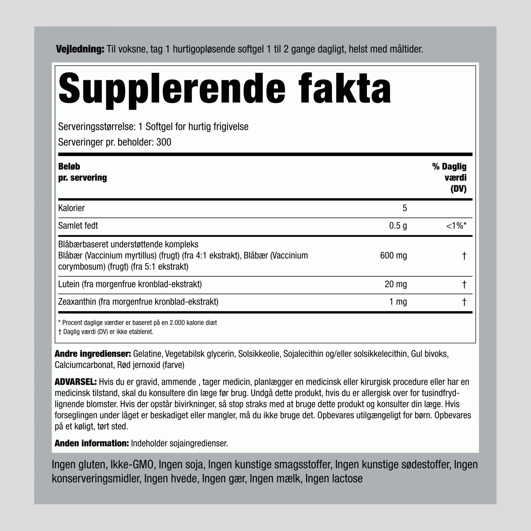 Senior Vision Care Complex,  300 Softgel for hurtig frigivelse