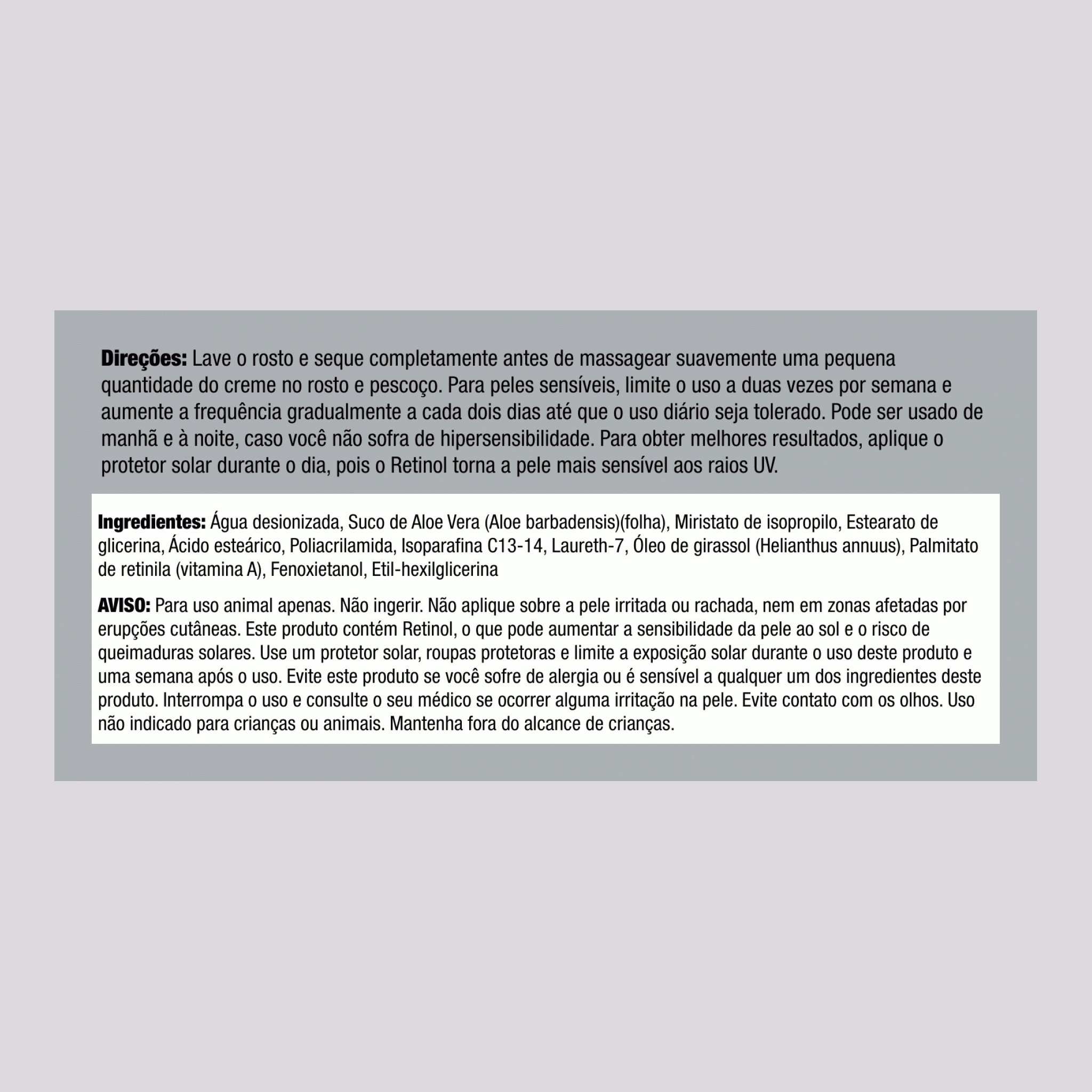 Creme de retinol (creme de vitamina A ultra potente) 400000 IU por Boião 4 oz 113 g Boião