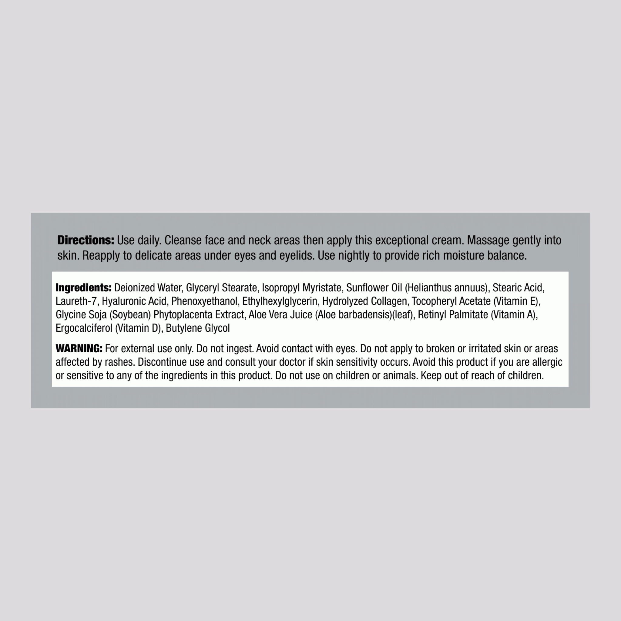 膠原蛋白 & 胎盤素晚霜 4 oz 113 g 罐    