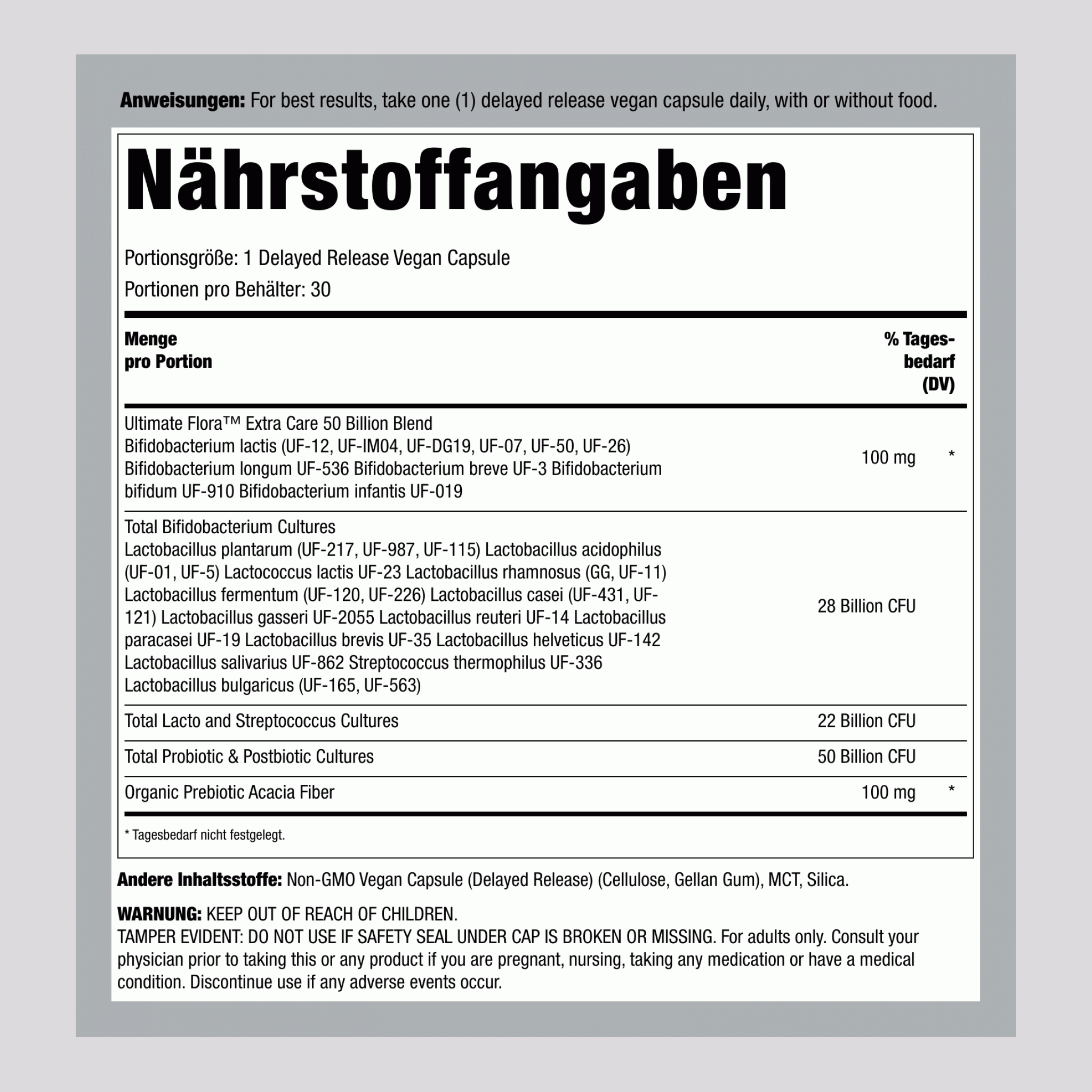 Pre & Probiotic, 30 Delayed Release Vegan Caps