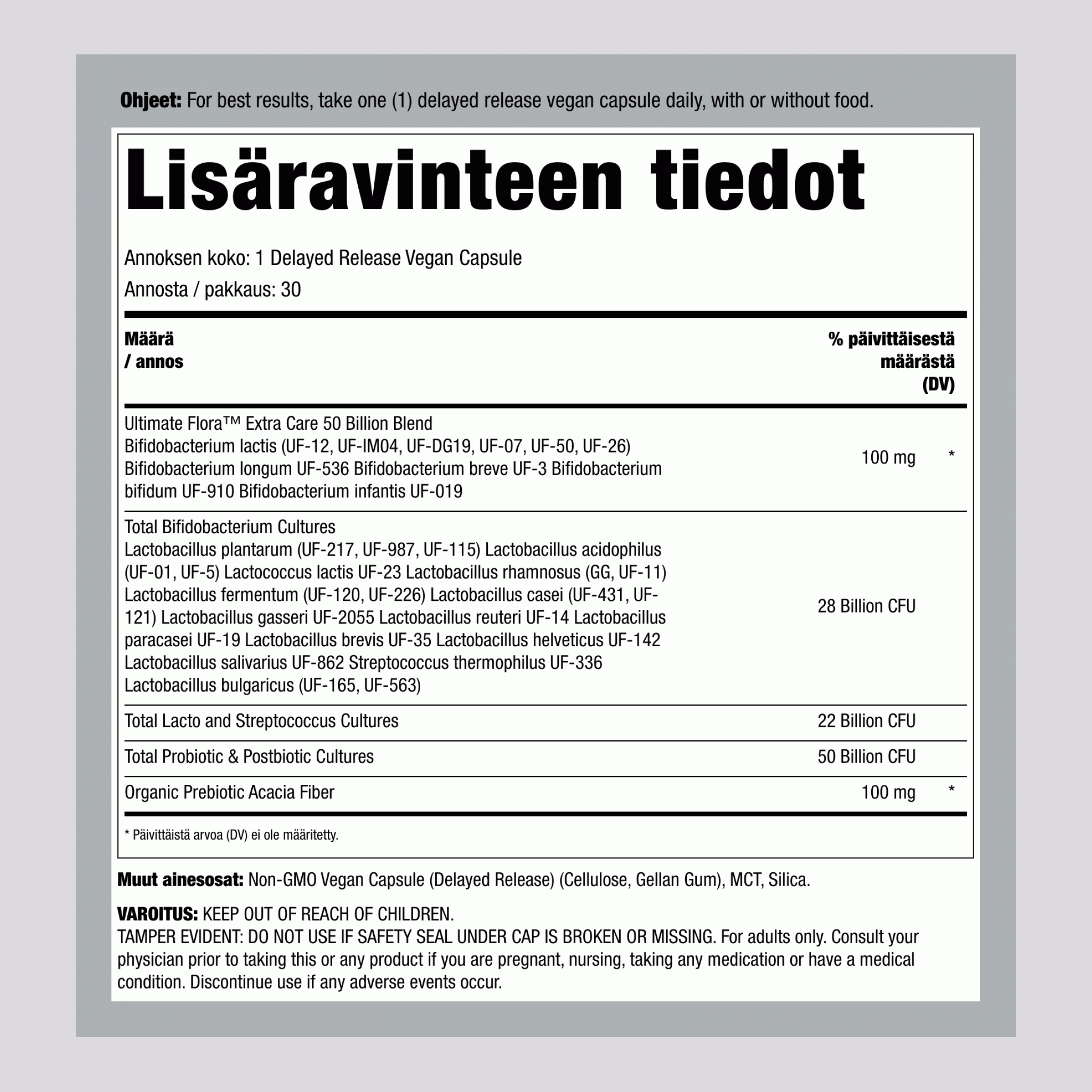 Pre & Probiotic, 30 Delayed Release Vegan Caps