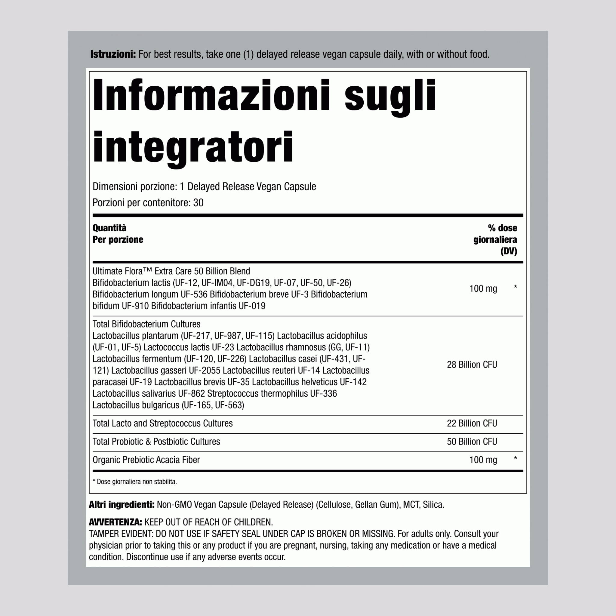 Pre & Probiotic, 30 Delayed Release Vegan Caps